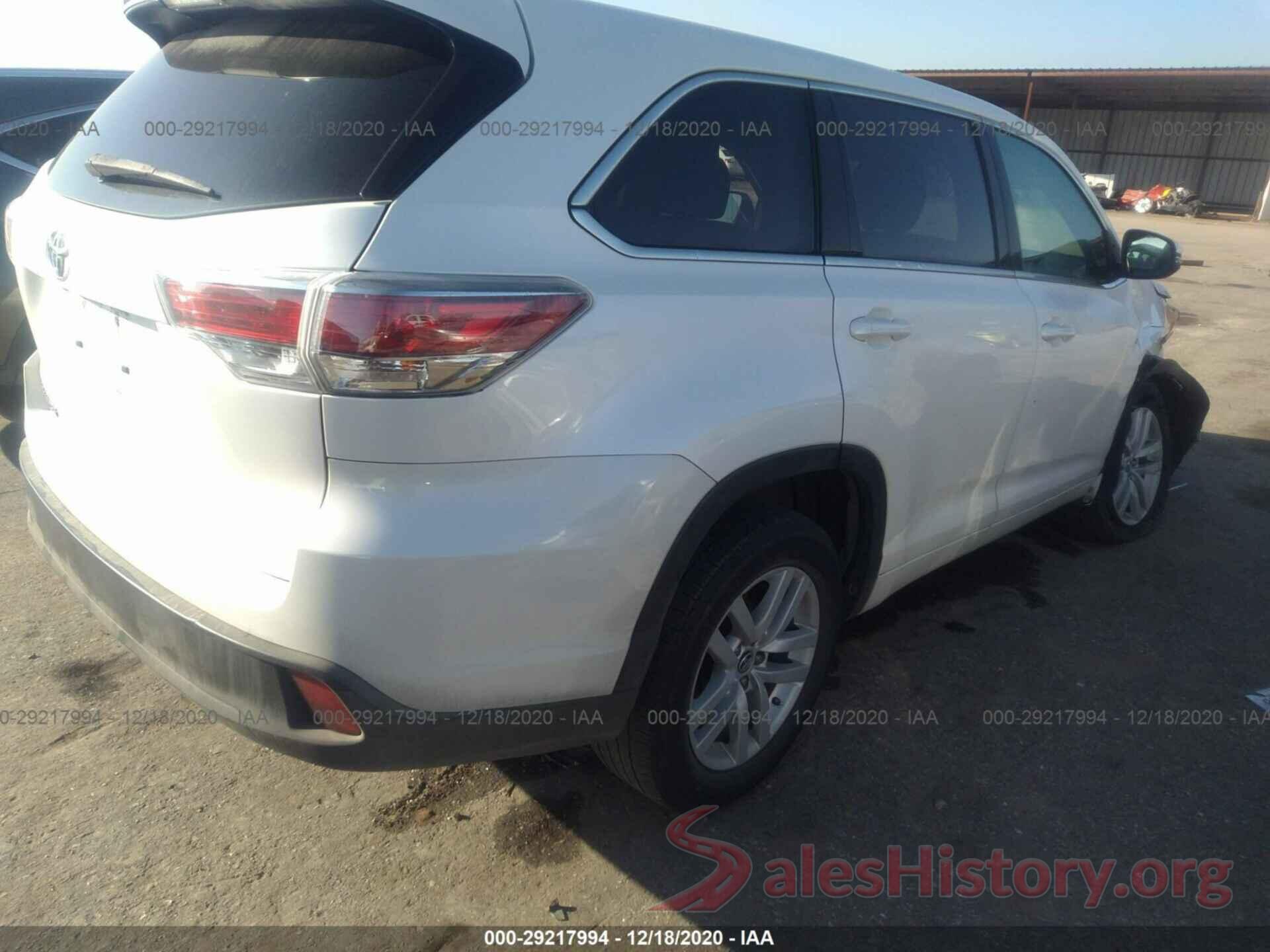 5TDZARFH7GS019111 2016 TOYOTA HIGHLANDER