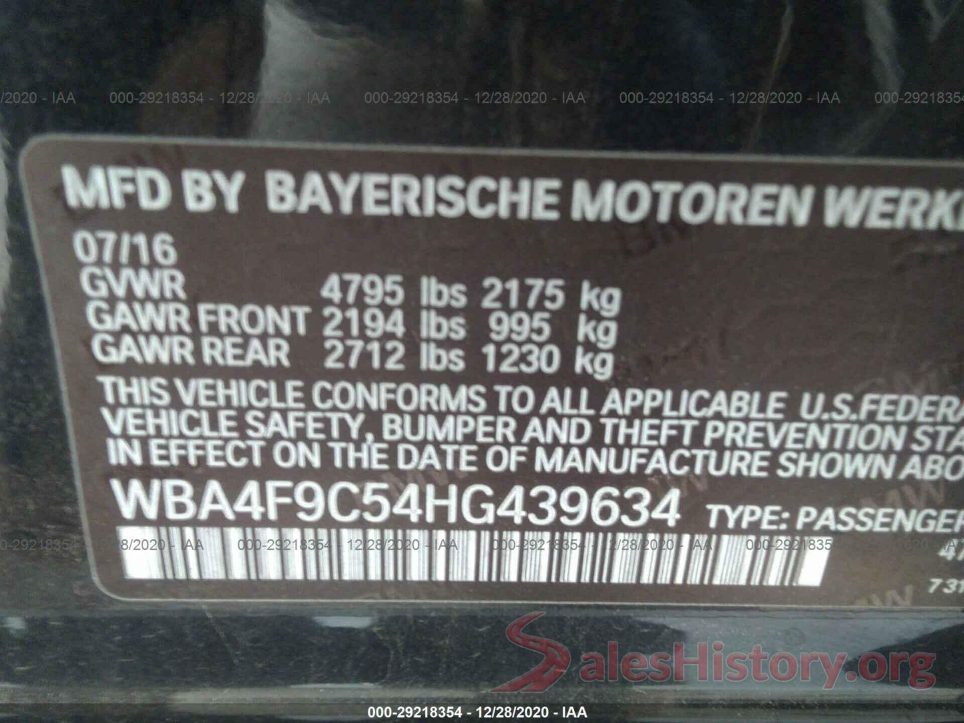 WBA4F9C54HG439634 2017 BMW 4 SERIES