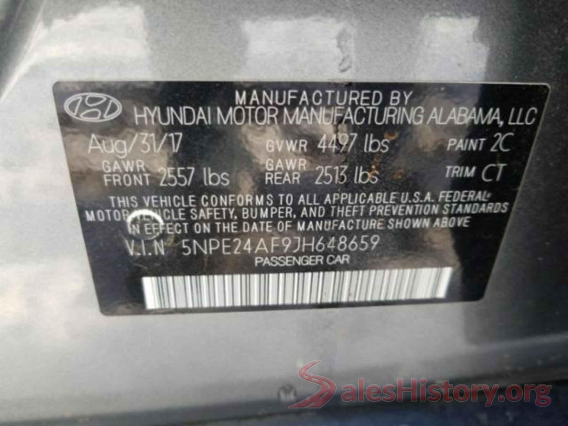 5NPE24AF9JH648659 2018 HYUNDAI SONATA