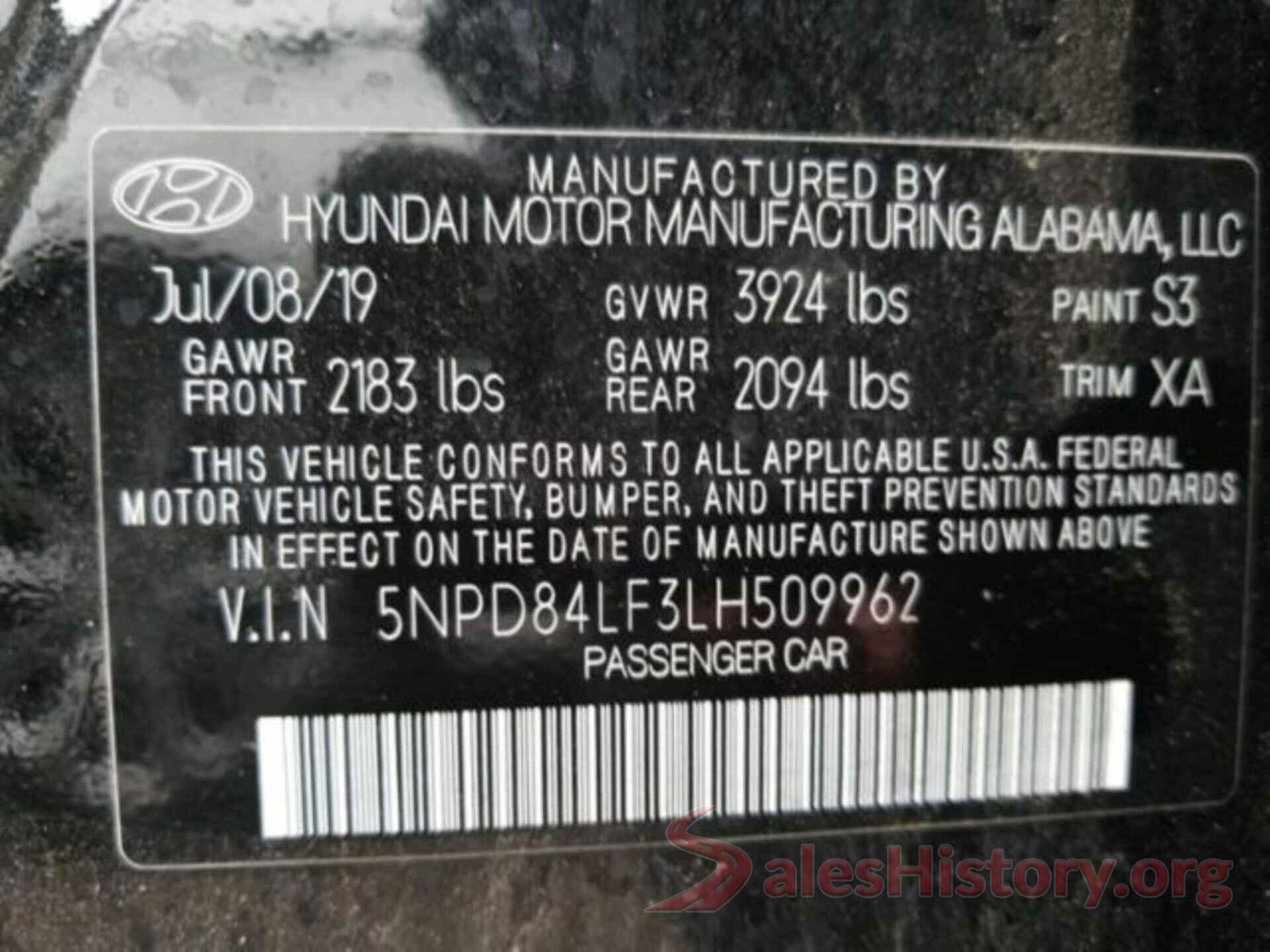 5NPD84LF3LH509962 2020 HYUNDAI ELANTRA