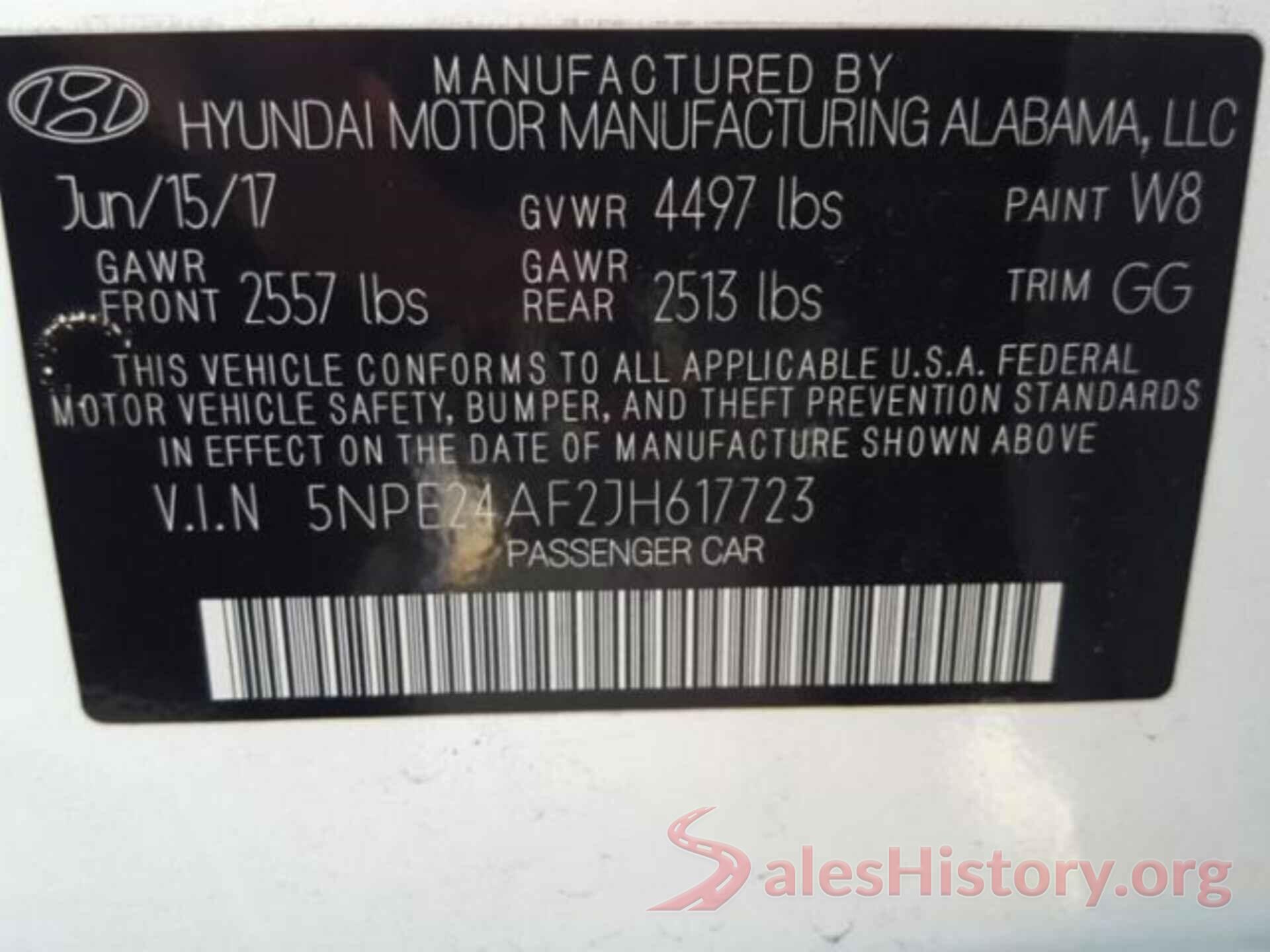 5NPE24AF2JH617723 2018 HYUNDAI SONATA