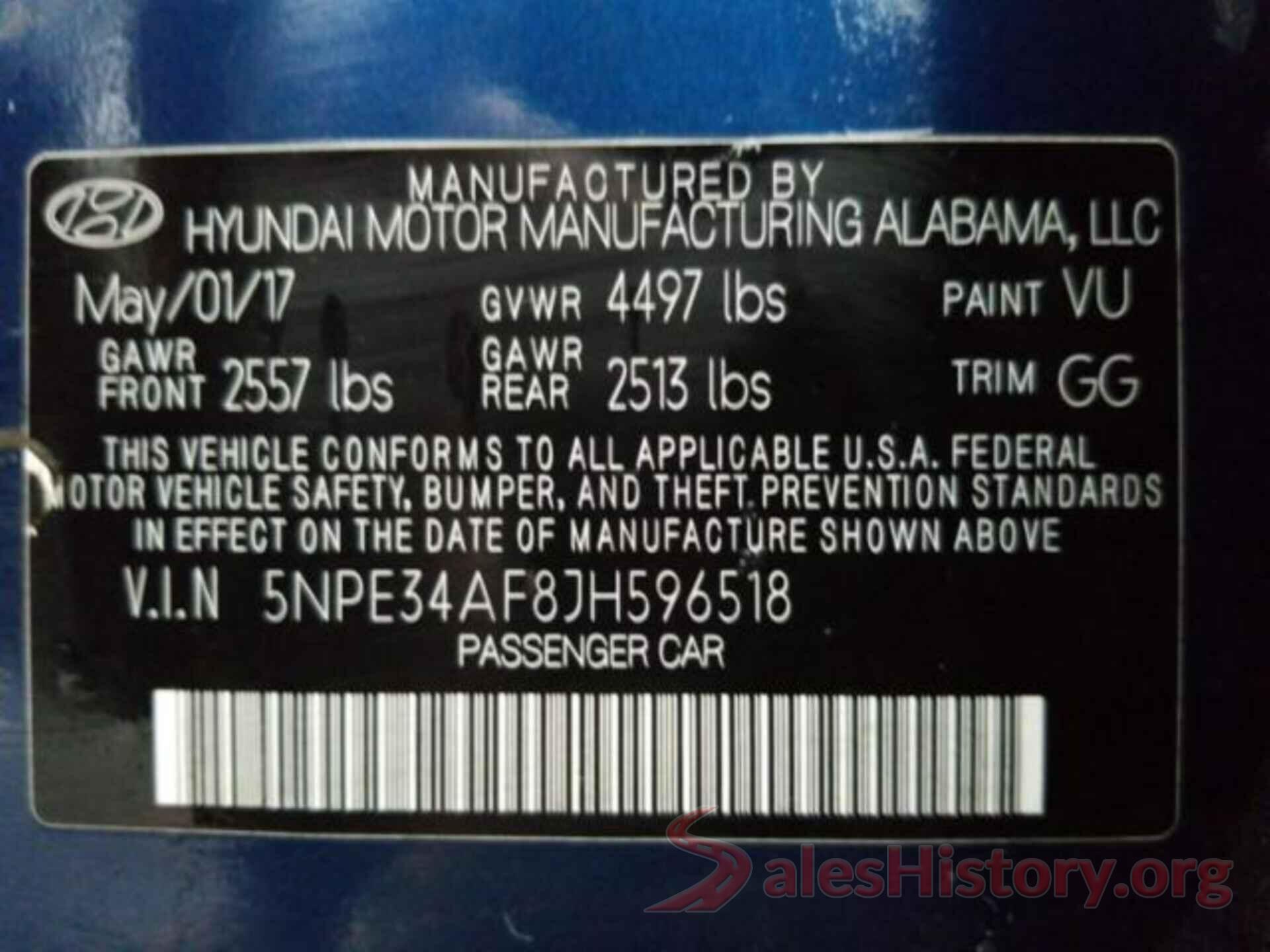 5NPE34AF8JH596518 2018 HYUNDAI SONATA