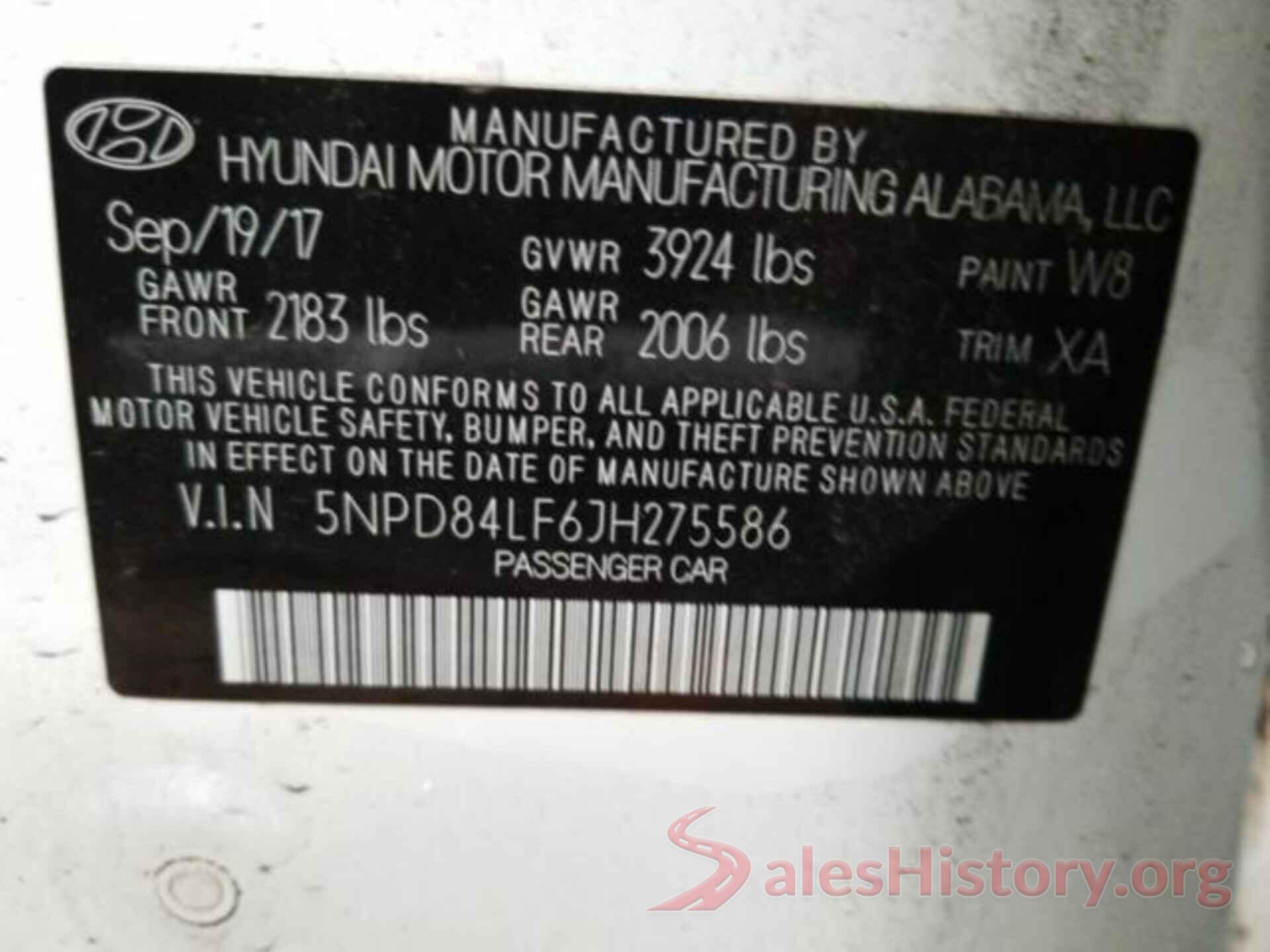 5NPD84LF6JH275586 2018 HYUNDAI ELANTRA