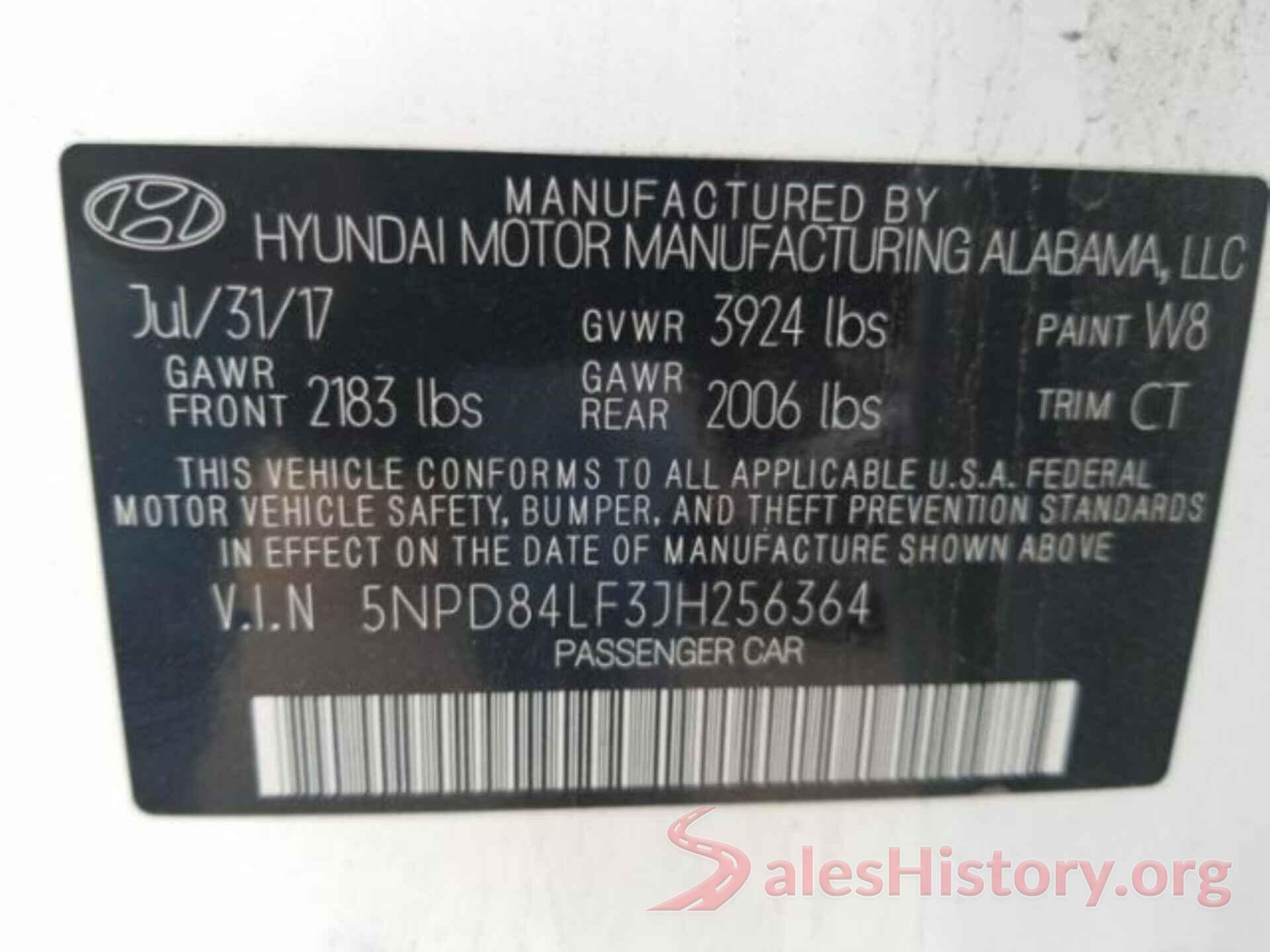 5NPD84LF3JH256364 2018 HYUNDAI ELANTRA