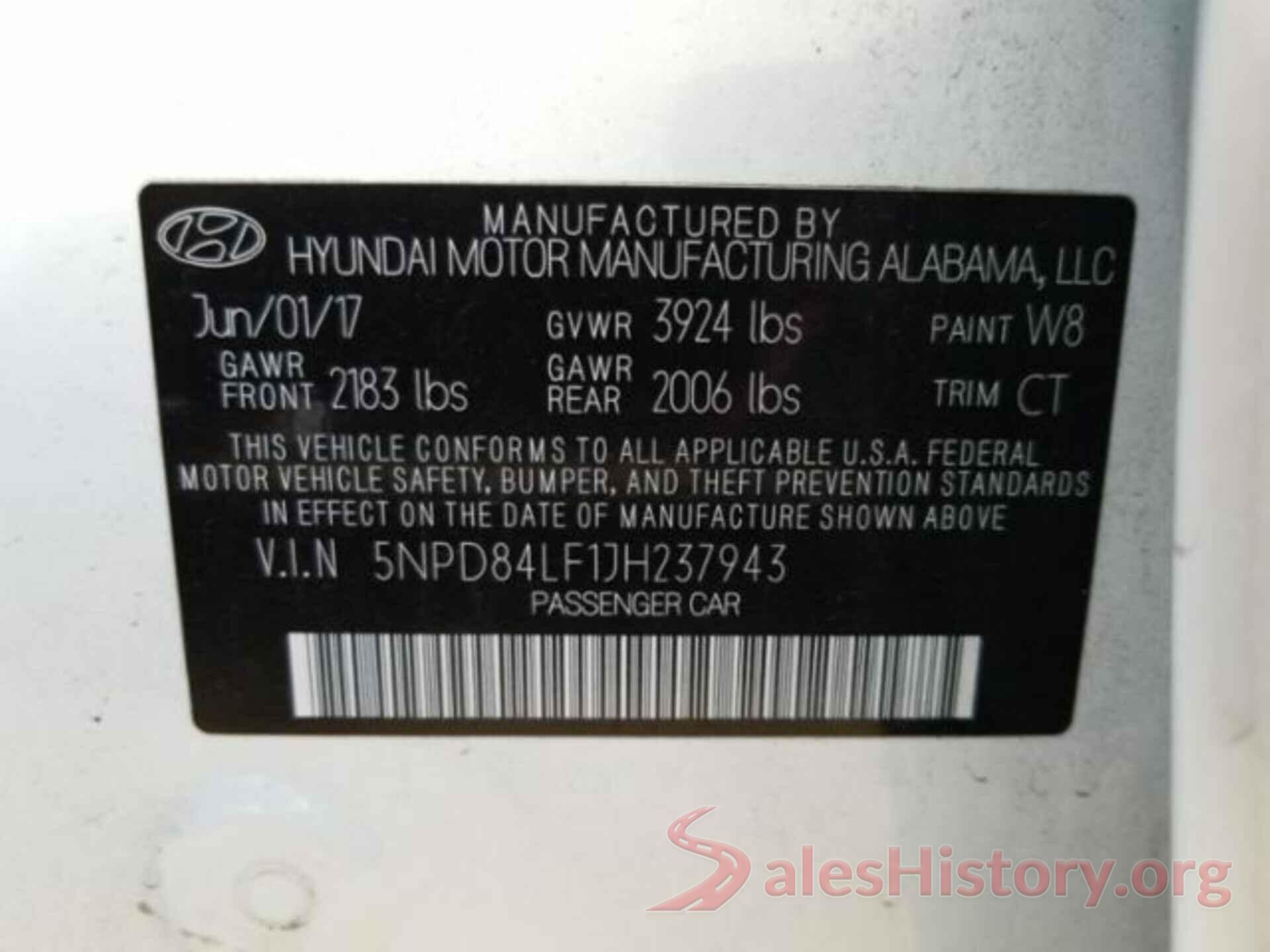 5NPD84LF1JH237943 2018 HYUNDAI ELANTRA