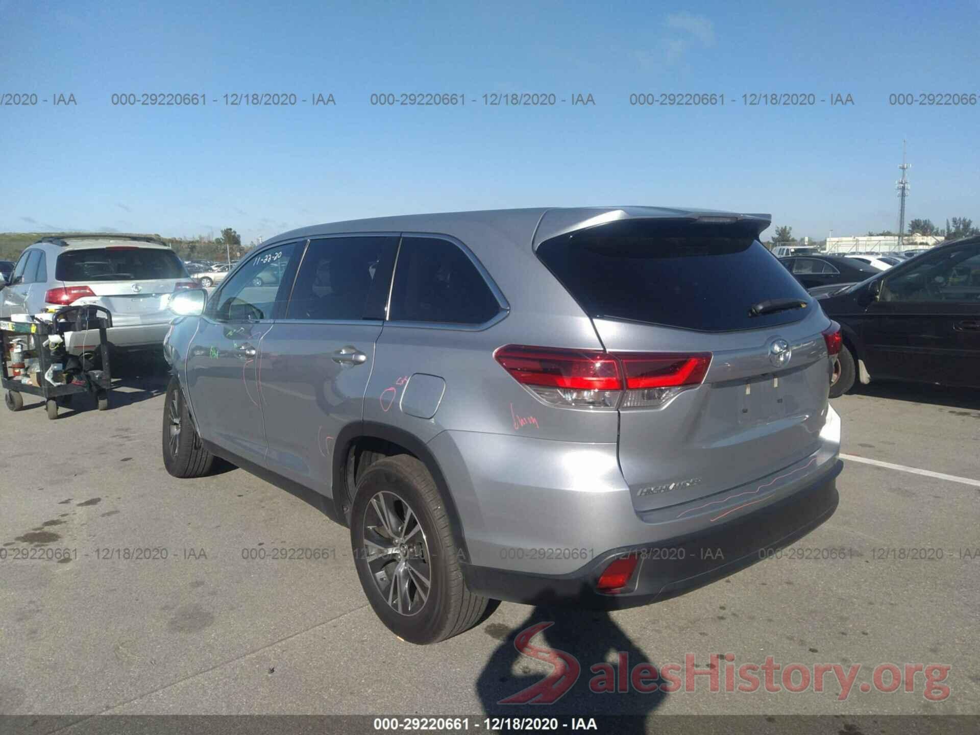 5TDZZRFH9KS291242 2019 TOYOTA HIGHLANDER