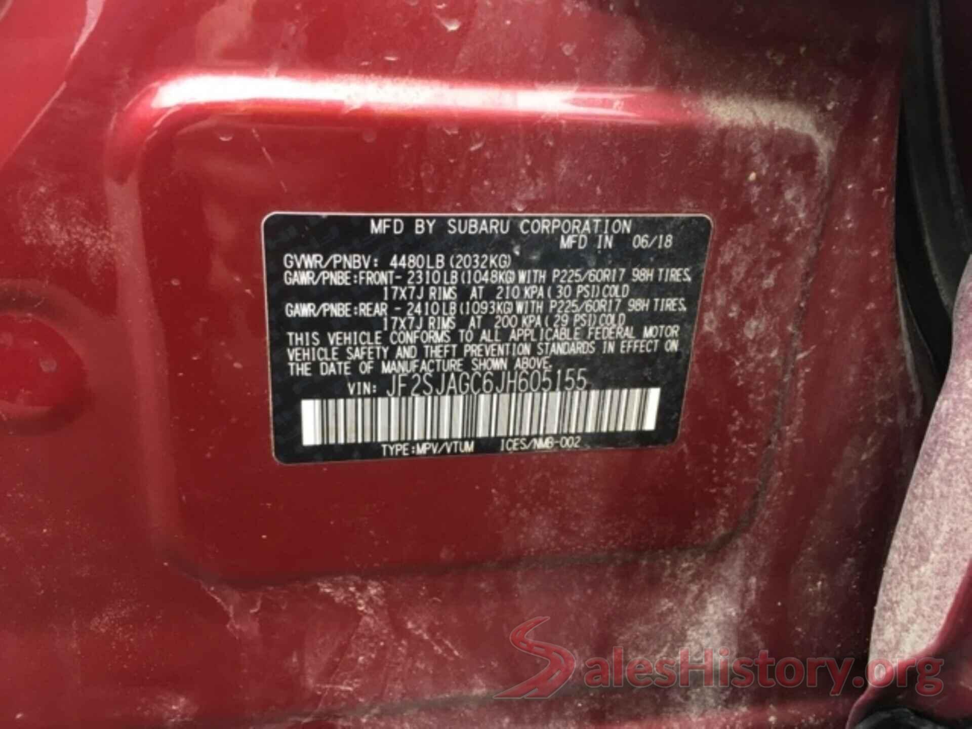 JF2SJAGC6JH605155 2018 SUBARU FORESTER