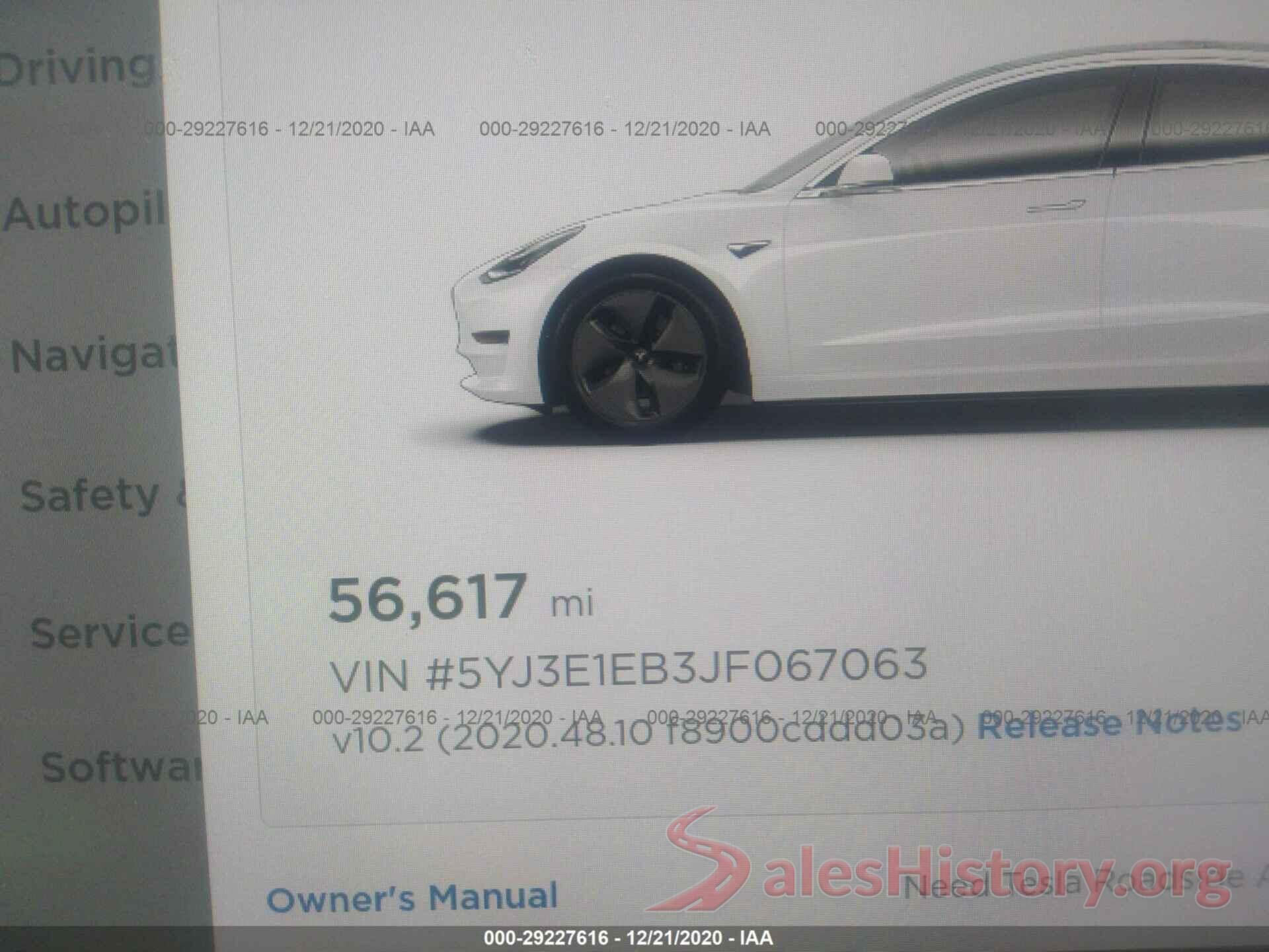 5YJ3E1EB3JF067063 2018 TESLA MODEL 3