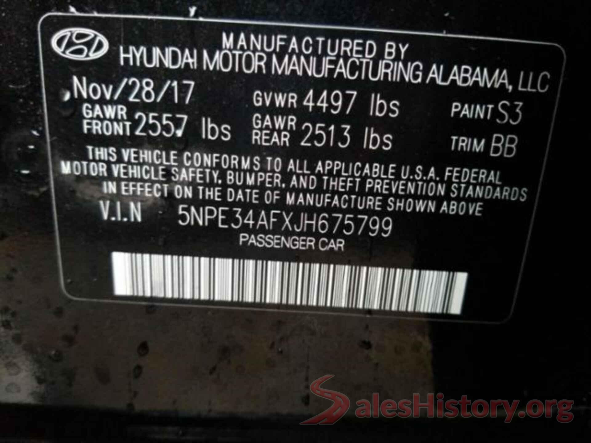 5NPE34AFXJH675799 2018 HYUNDAI SONATA