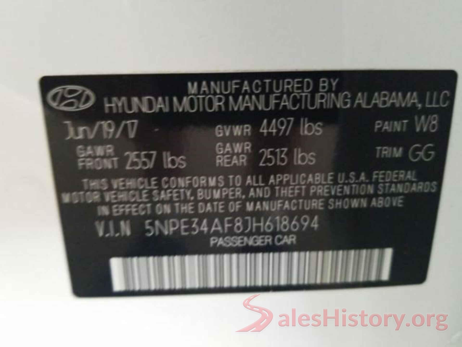 5NPE34AF8JH618694 2018 HYUNDAI SONATA