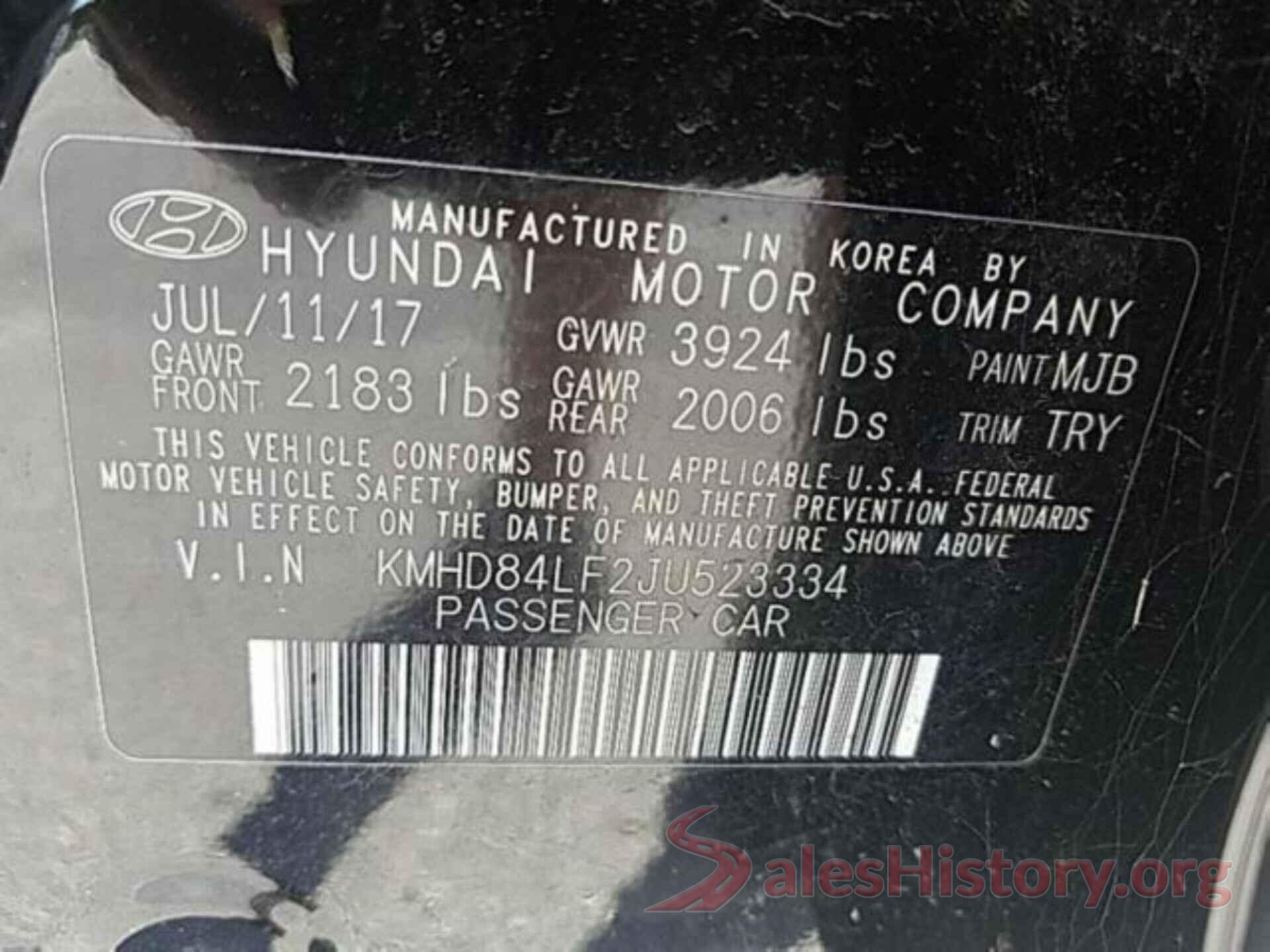 KMHD84LF2JU523334 2018 HYUNDAI ELANTRA