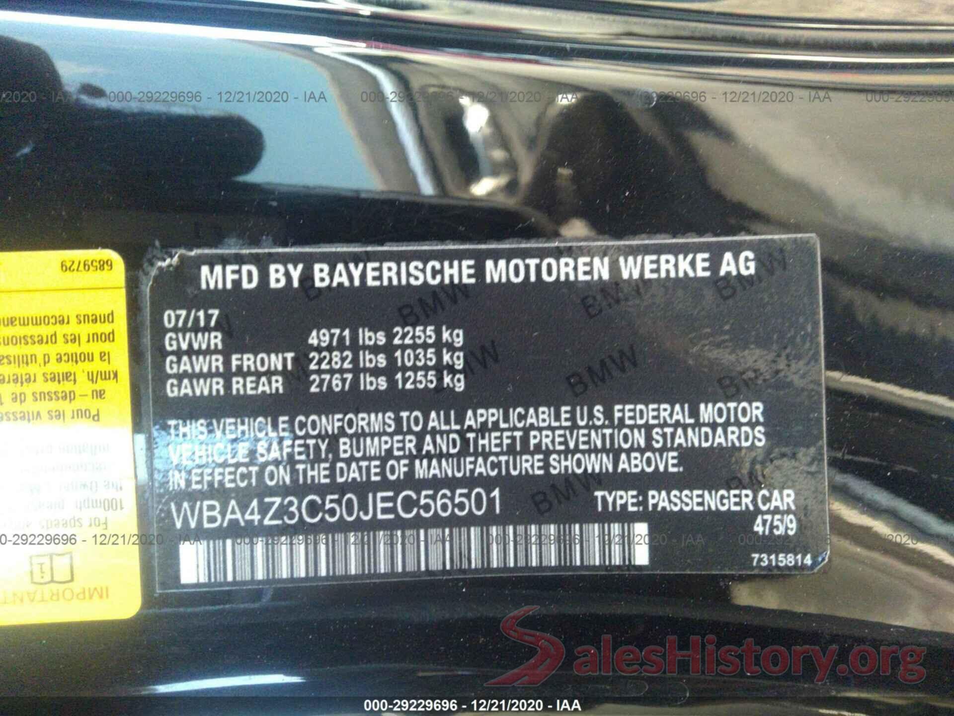 WBA4Z1C56JEC58757 2018 BMW 4 SERIES