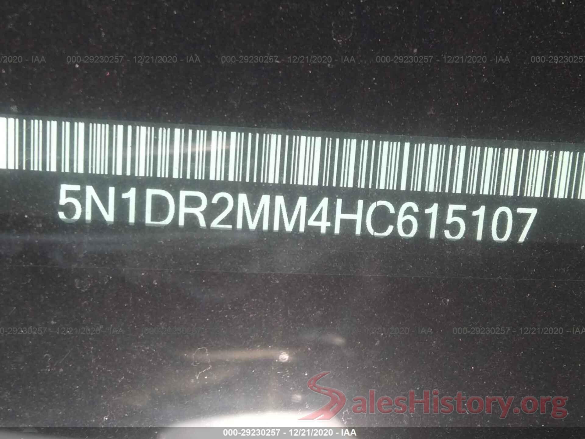 5N1DR2MM4HC615107 2017 NISSAN PATHFINDER