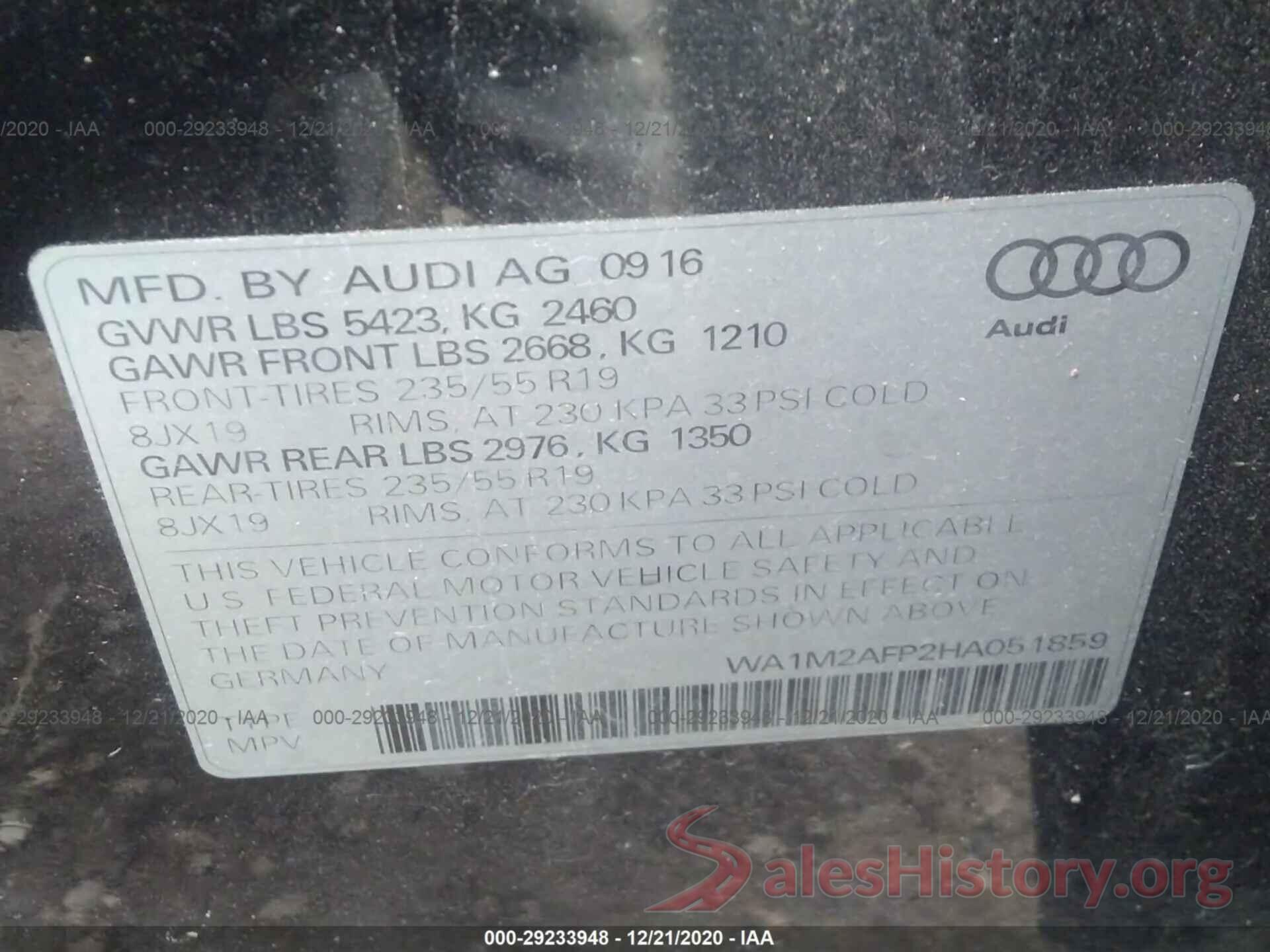 WA1M2AFP2HA051859 2017 AUDI Q5