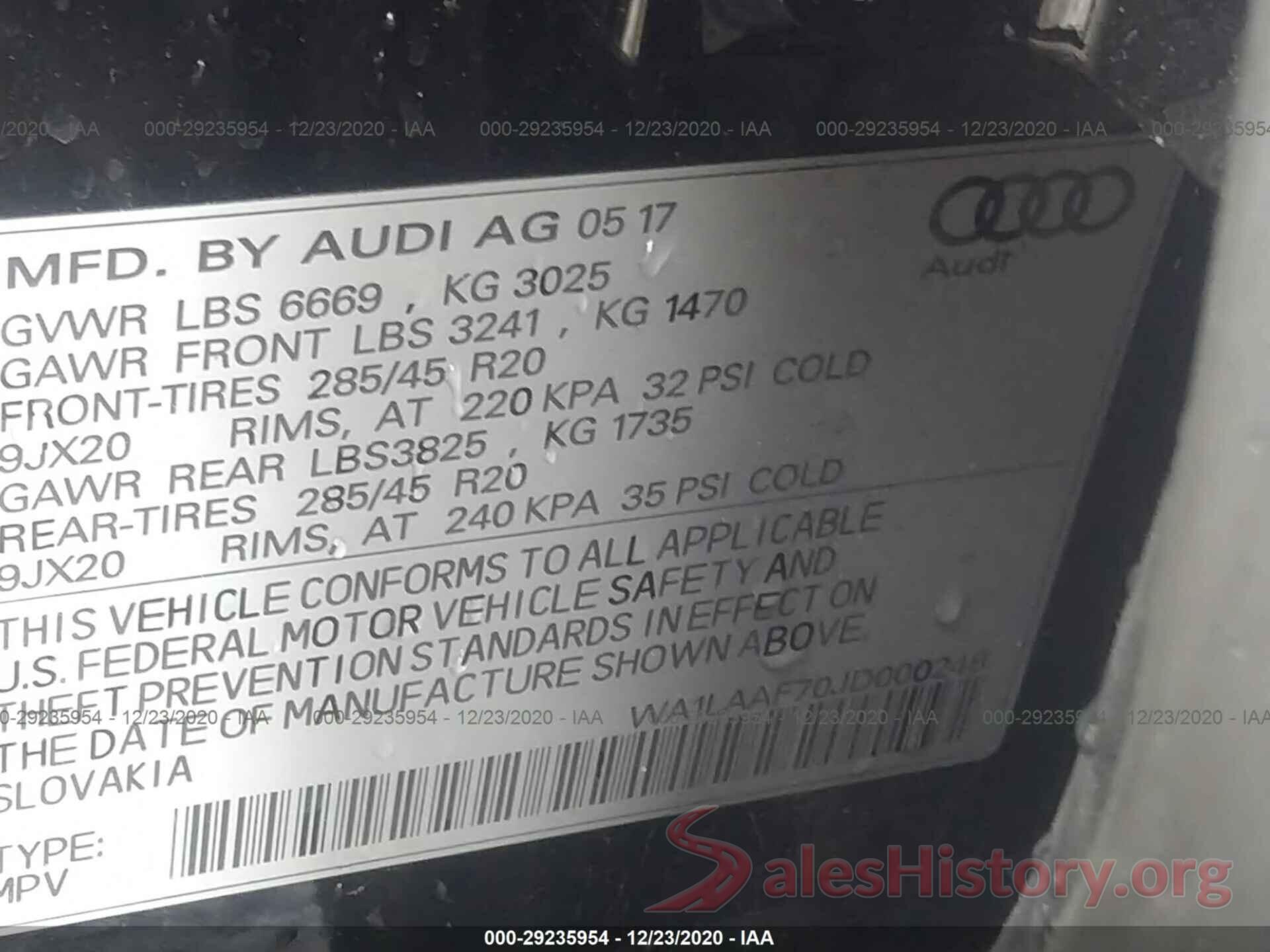 WA1LAAF70JD000248 2018 AUDI Q7