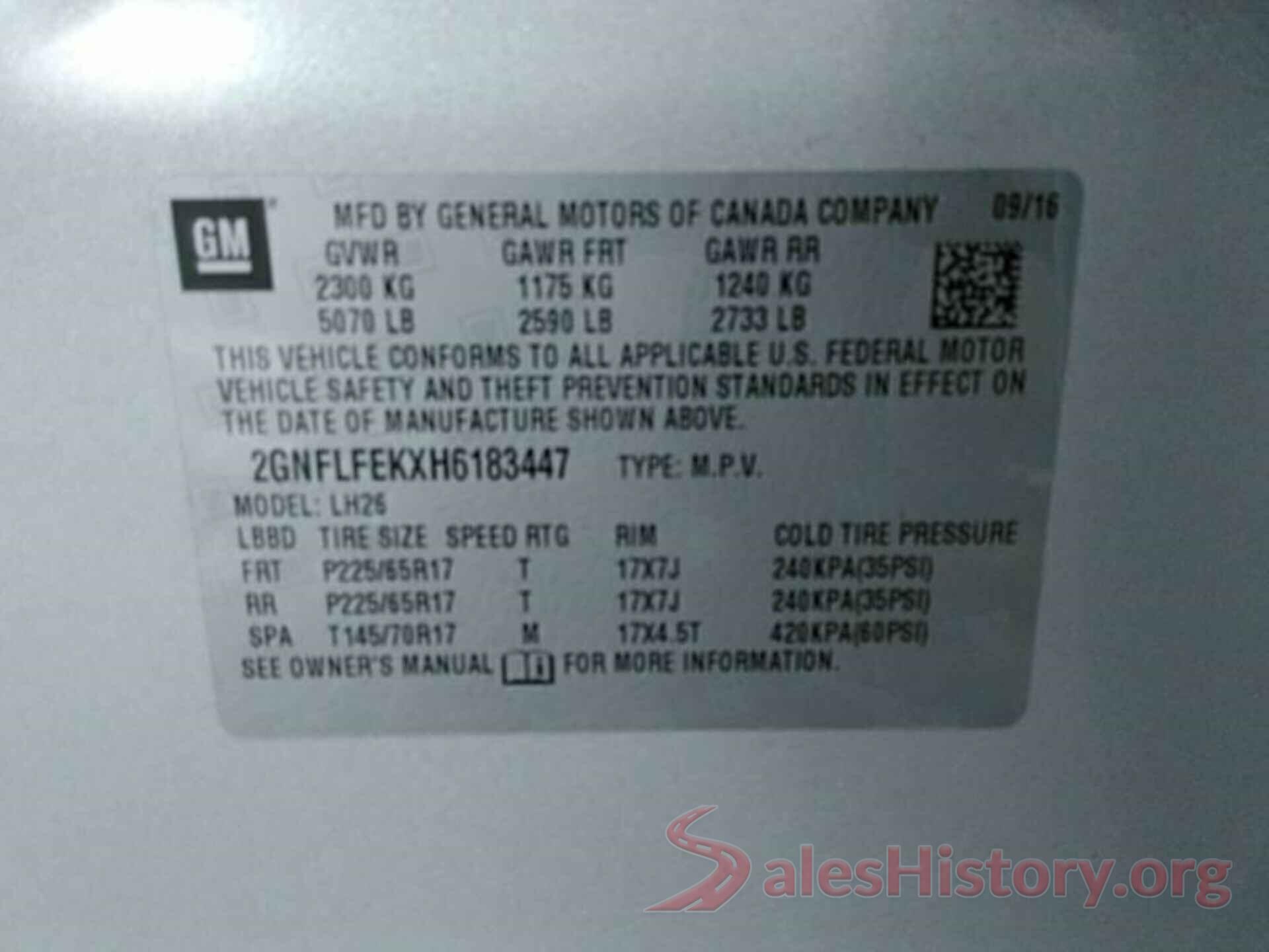 2GNFLFEKXH6183447 2017 CHEVROLET EQUINOX