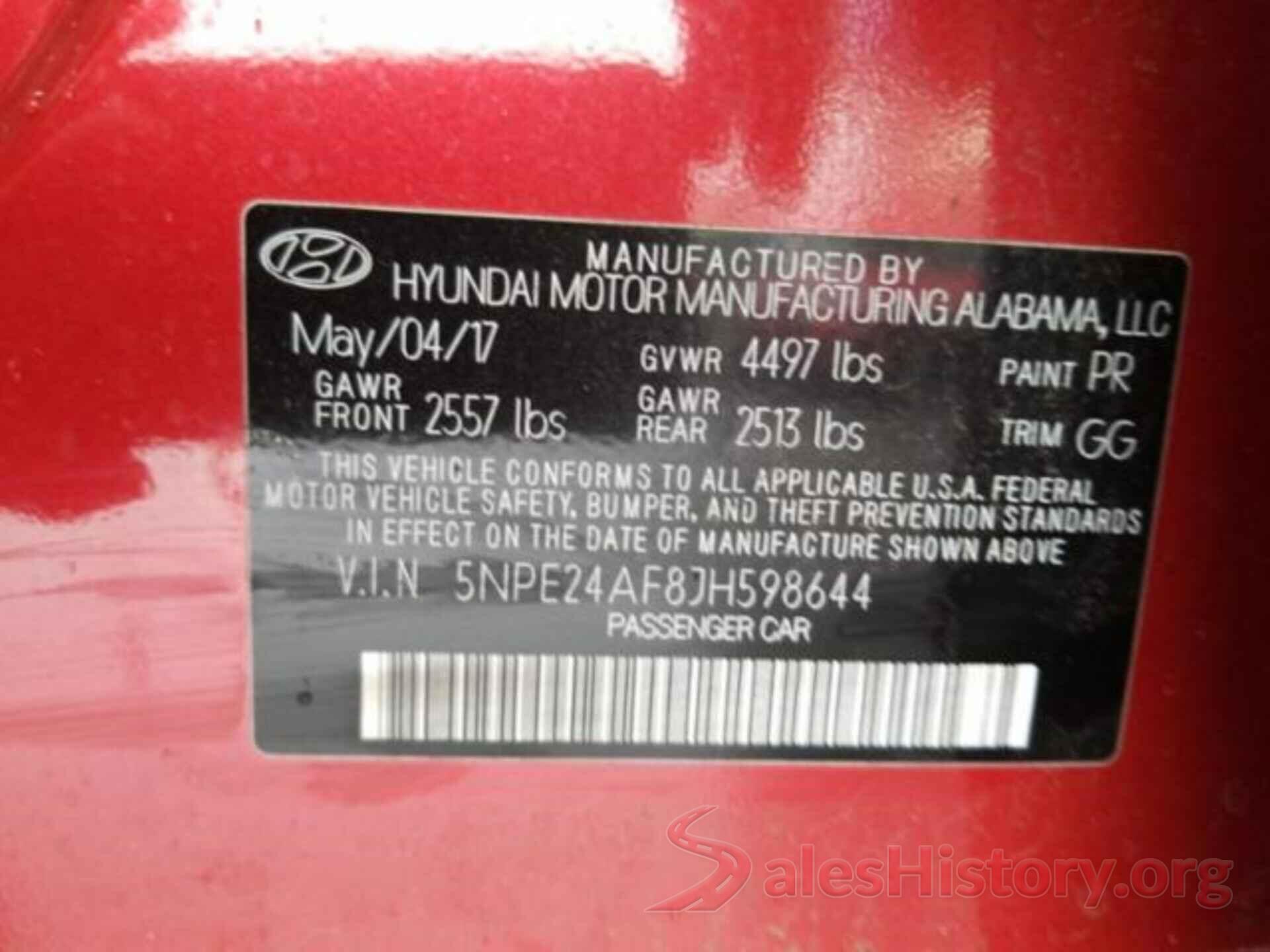 5NPE24AF8JH598644 2018 HYUNDAI SONATA