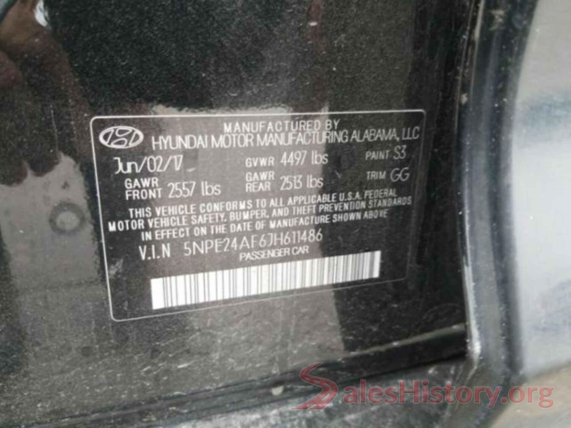 5NPE24AF6JH611486 2018 HYUNDAI SONATA