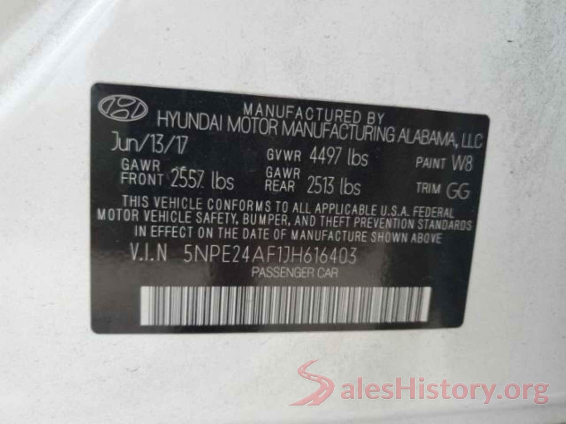 5NPE24AF1JH616403 2018 HYUNDAI SONATA