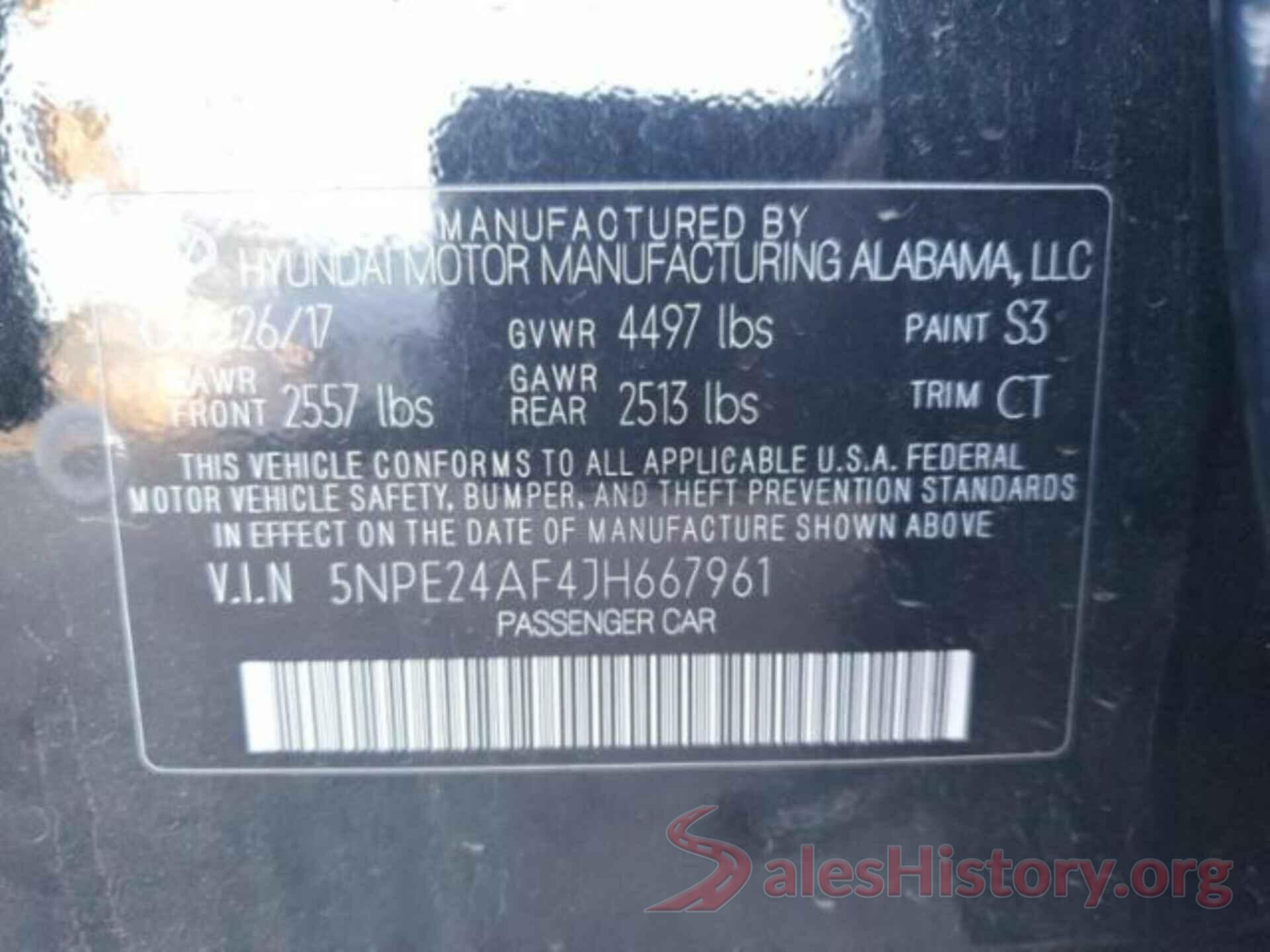 5NPE24AF4JH667961 2018 HYUNDAI SONATA