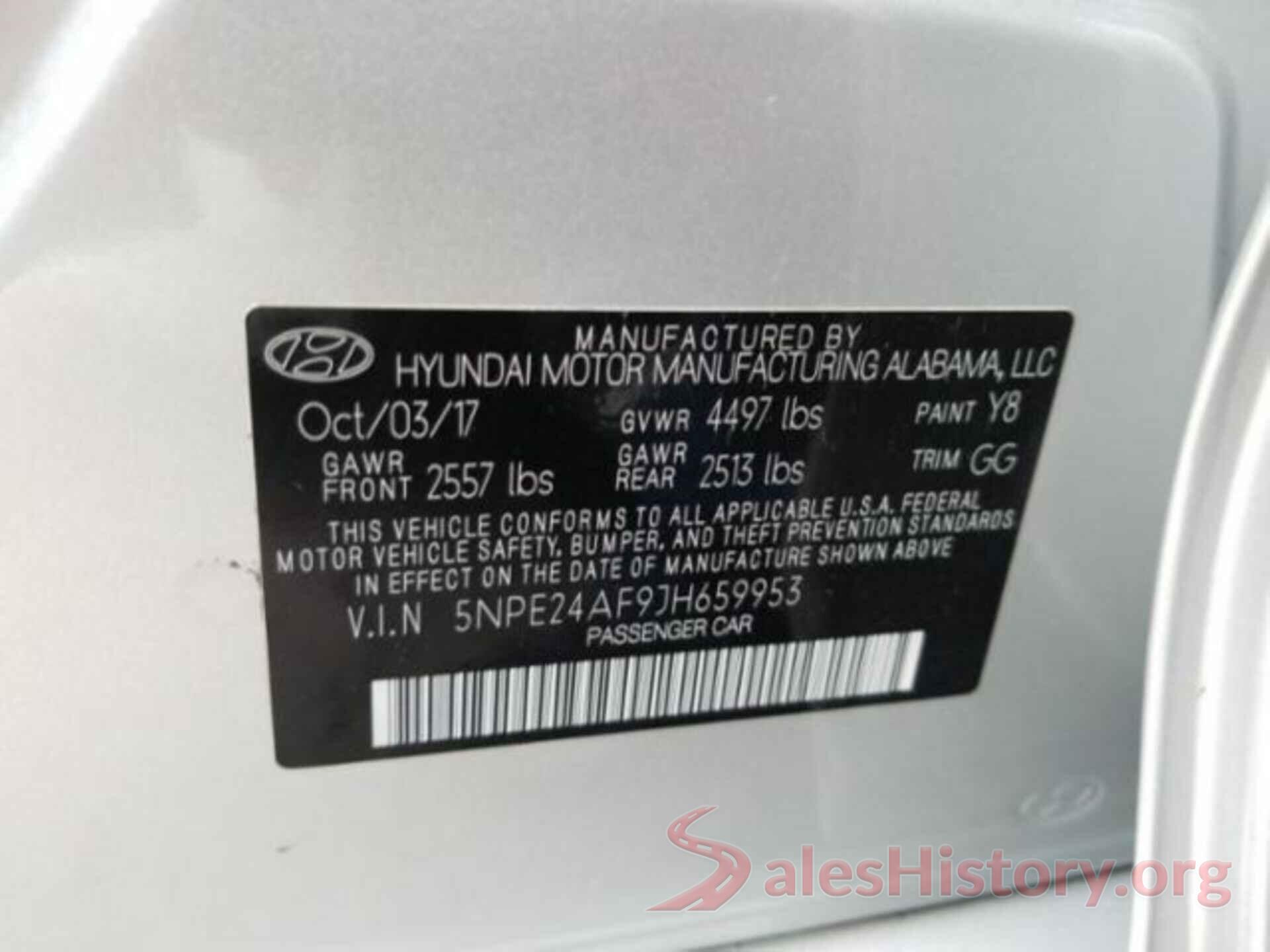 5NPE24AF9JH659953 2018 HYUNDAI SONATA