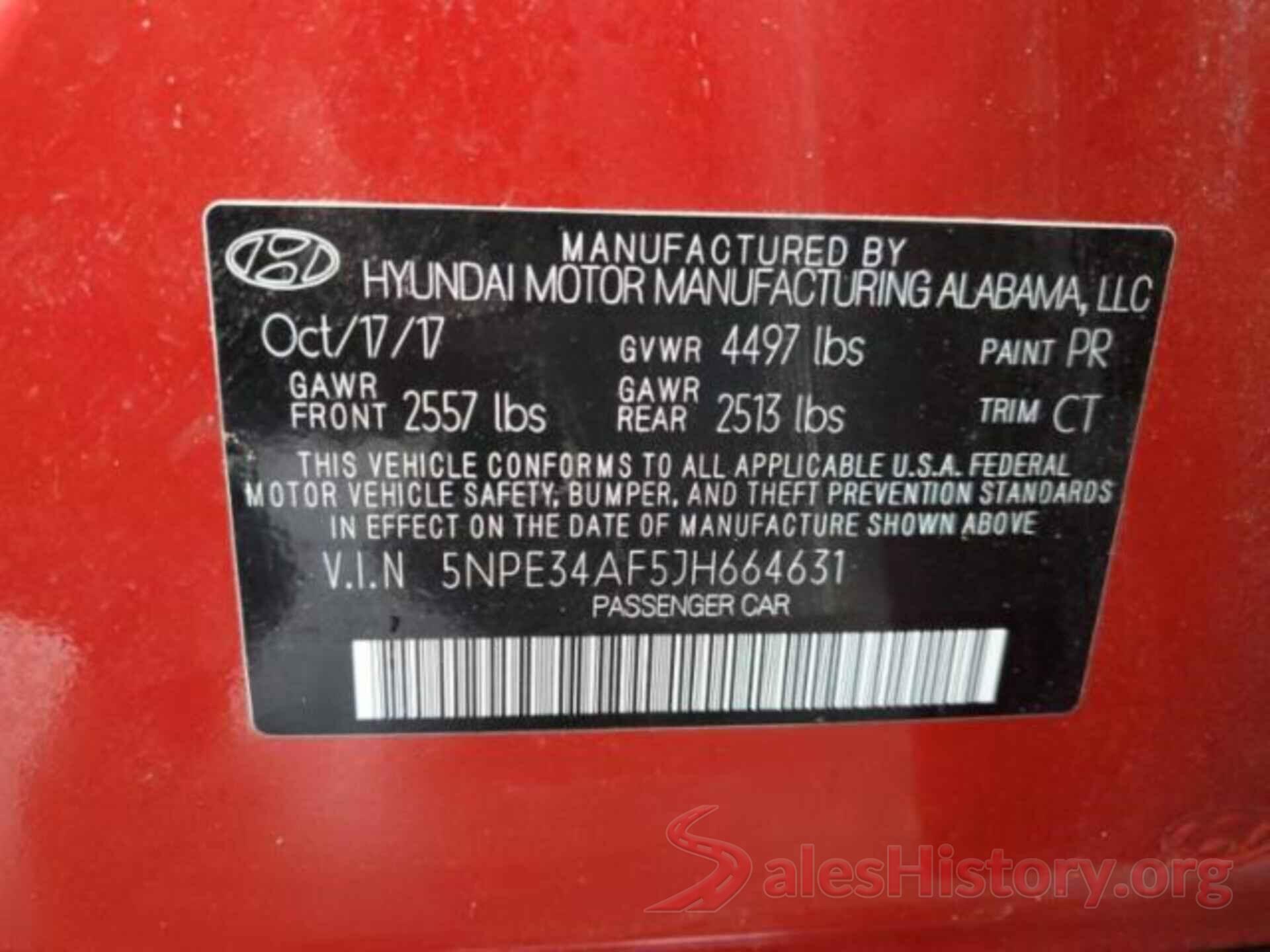 5NPE34AF5JH664631 2018 HYUNDAI SONATA