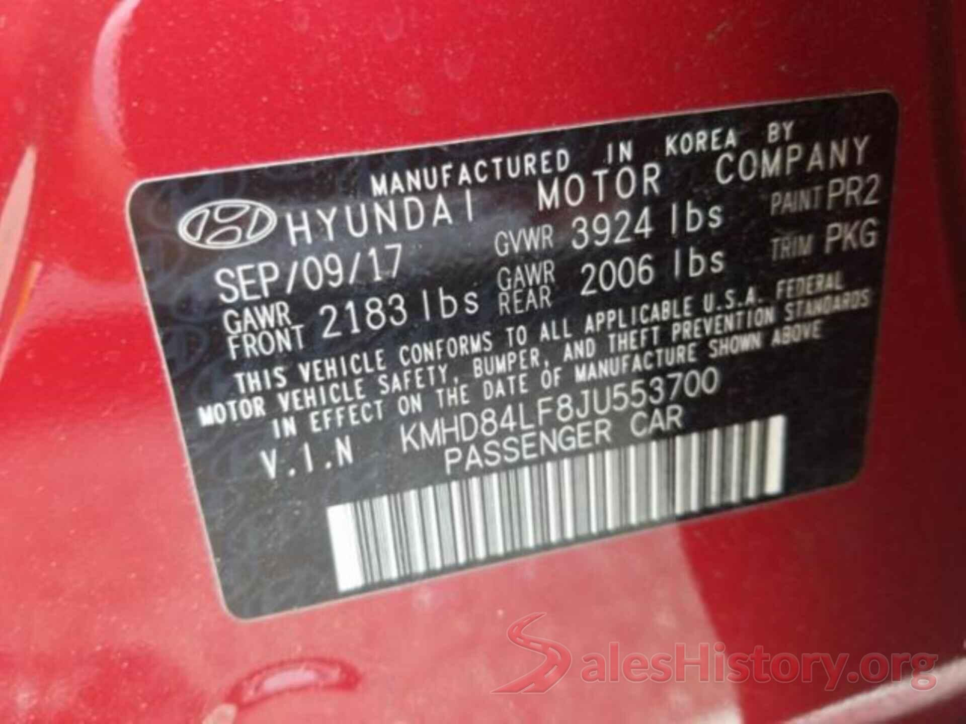 KMHD84LF8JU553700 2018 HYUNDAI ELANTRA