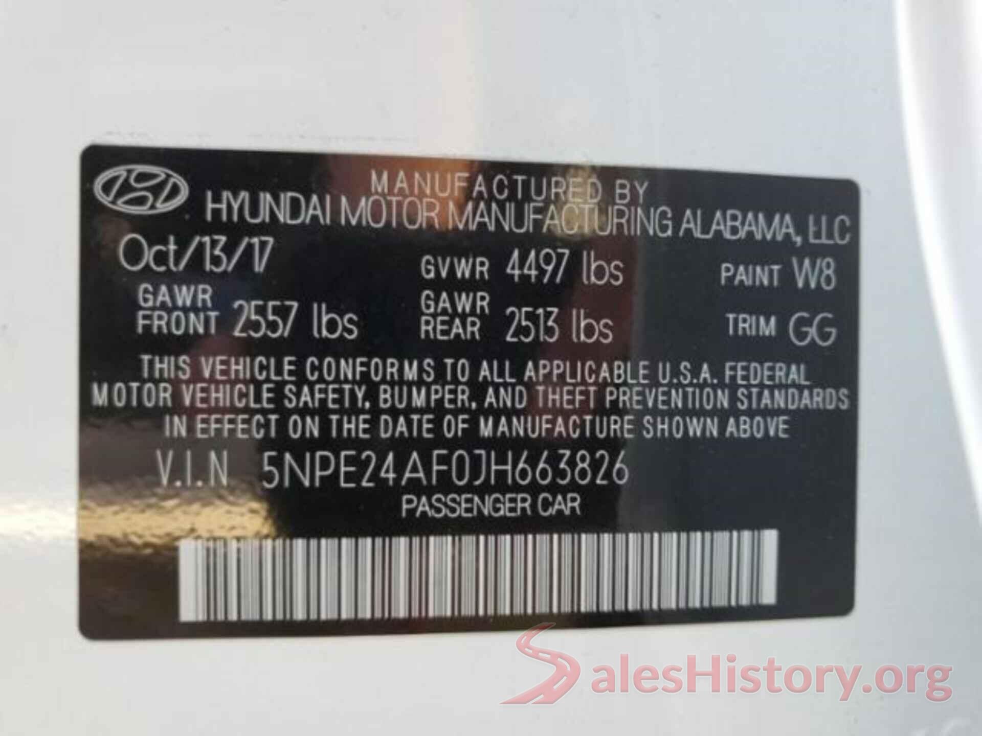 5NPE24AF0JH663826 2018 HYUNDAI SONATA