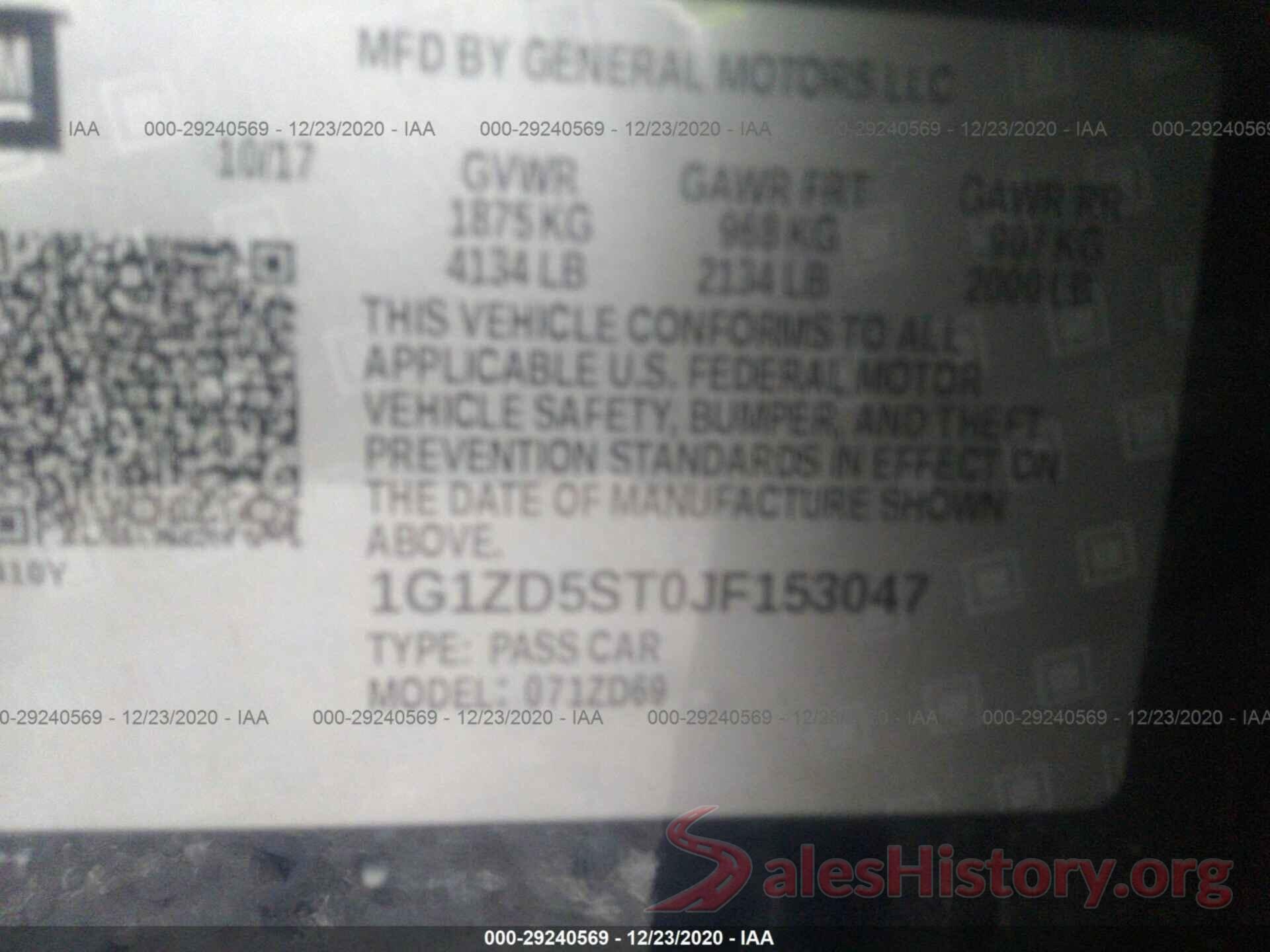 1G1ZD5ST0JF153047 2018 CHEVROLET MALIBU