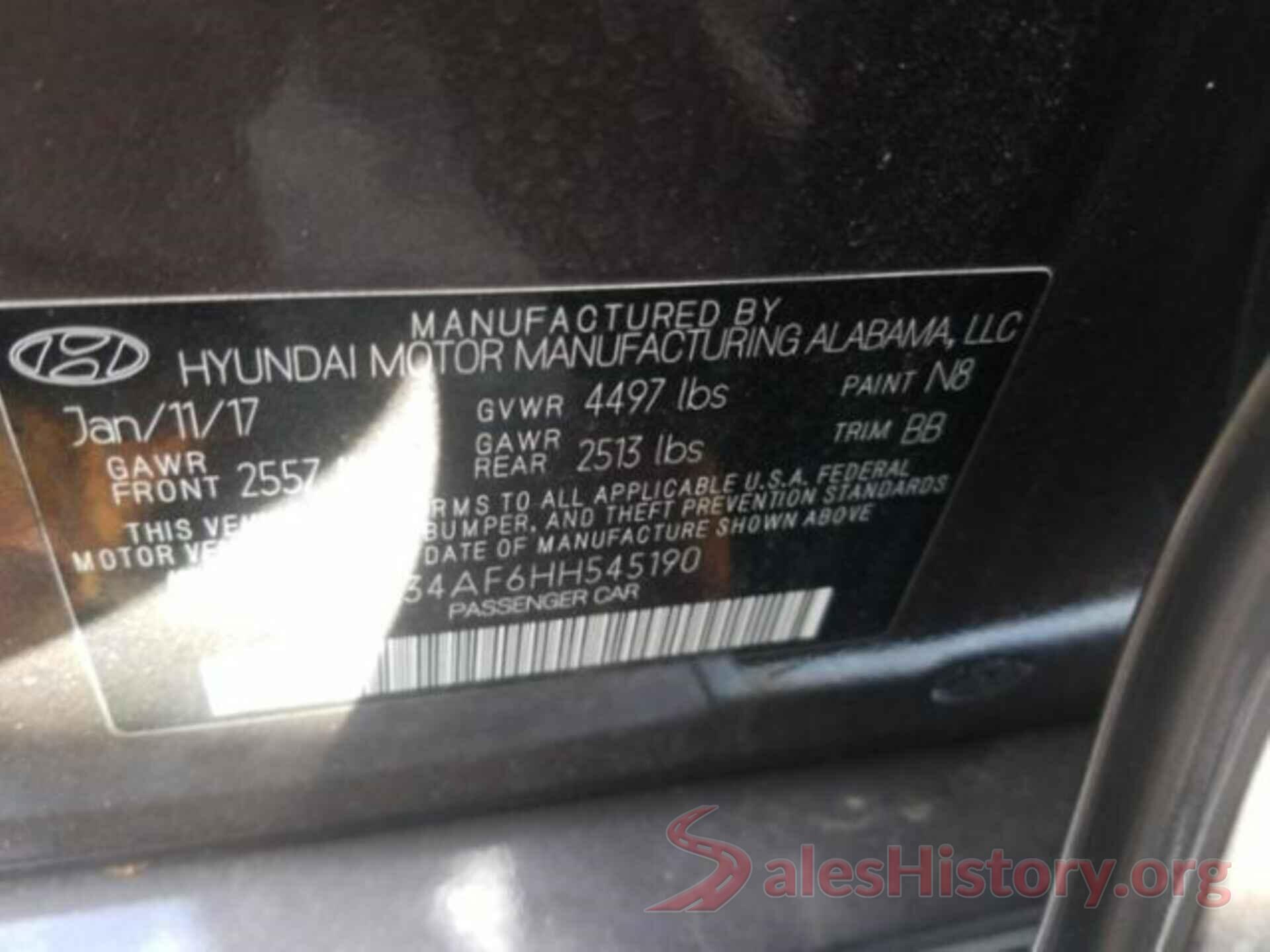 5NPE34AF6HH545190 2017 HYUNDAI SONATA