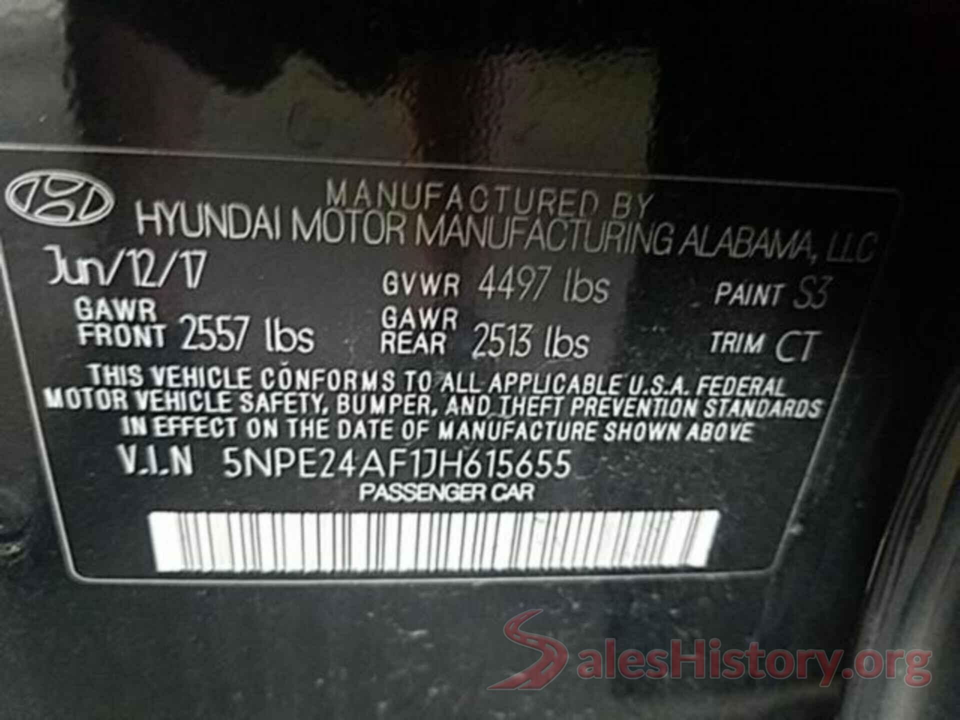 5NPE24AF1JH615655 2018 HYUNDAI SONATA