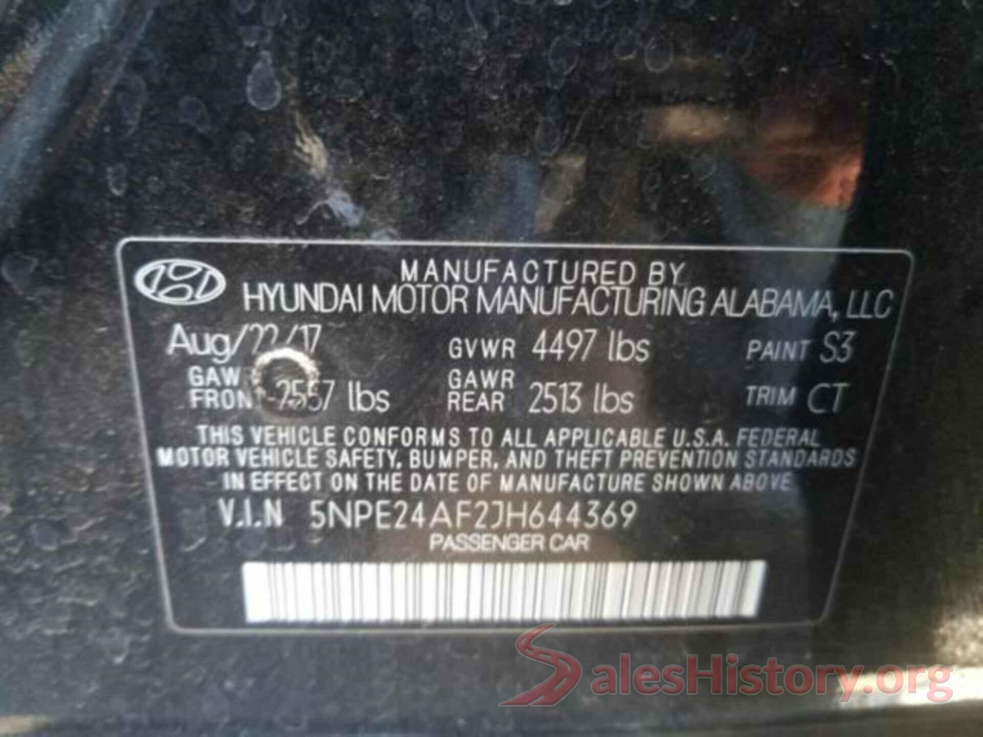 5NPE24AF2JH644369 2018 HYUNDAI SONATA