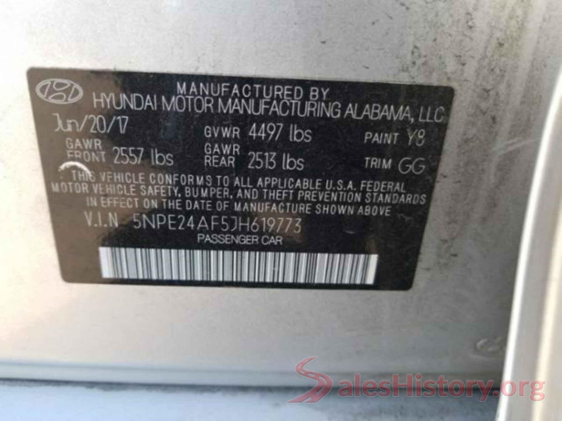 5NPE24AF5JH619773 2018 HYUNDAI SONATA