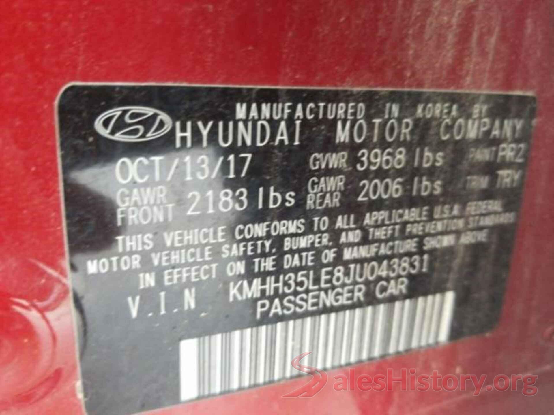 KMHH35LE8JU043831 2018 HYUNDAI ELANTRA GT