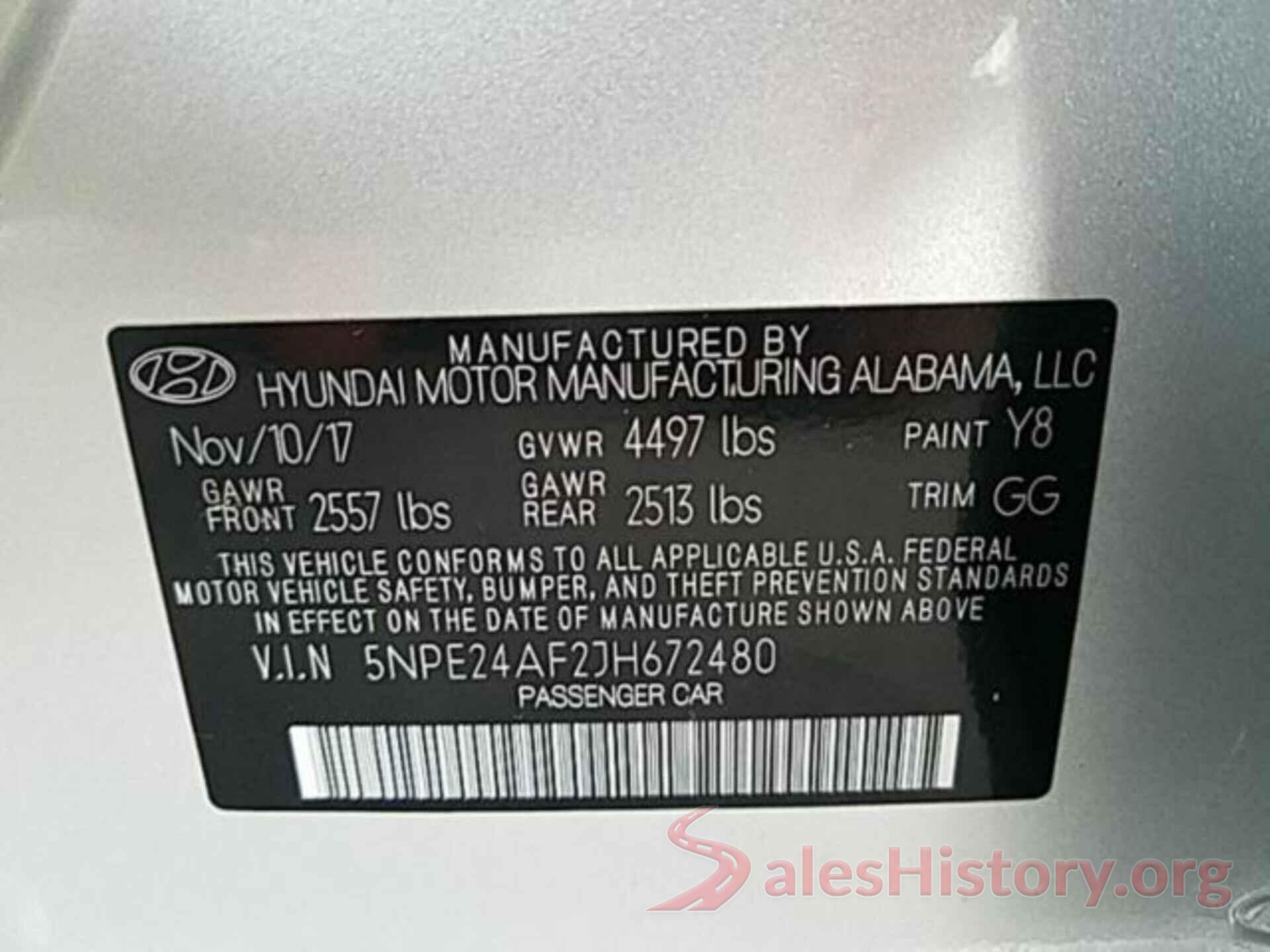 5NPE24AF2JH672480 2018 HYUNDAI SONATA