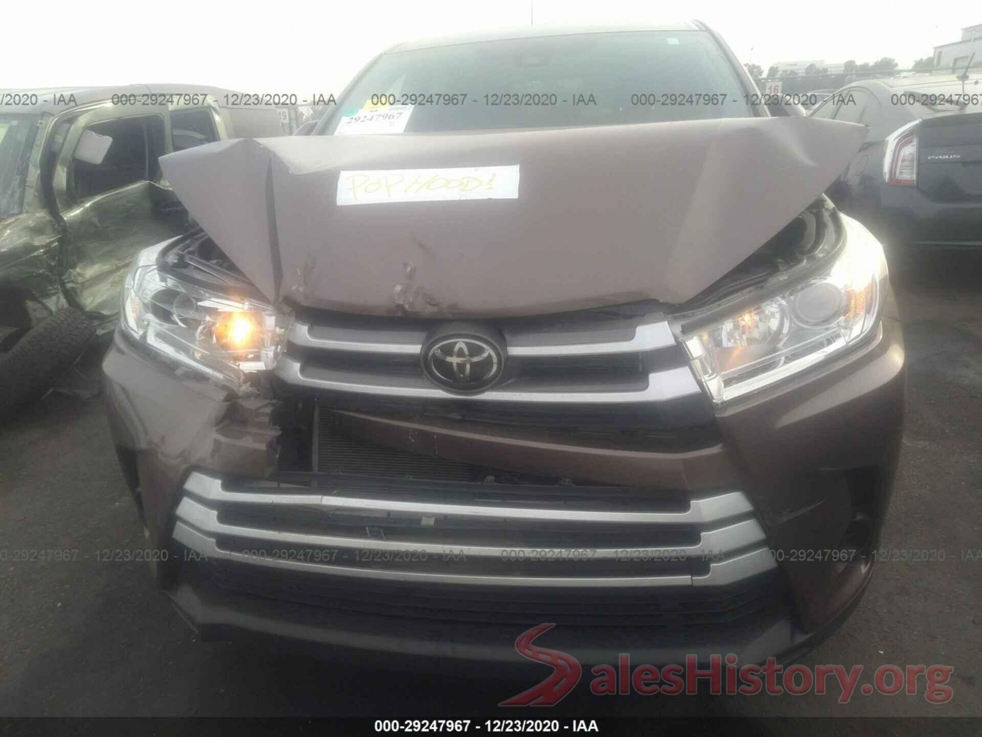 5TDZZRFH6JS249643 2018 TOYOTA HIGHLANDER