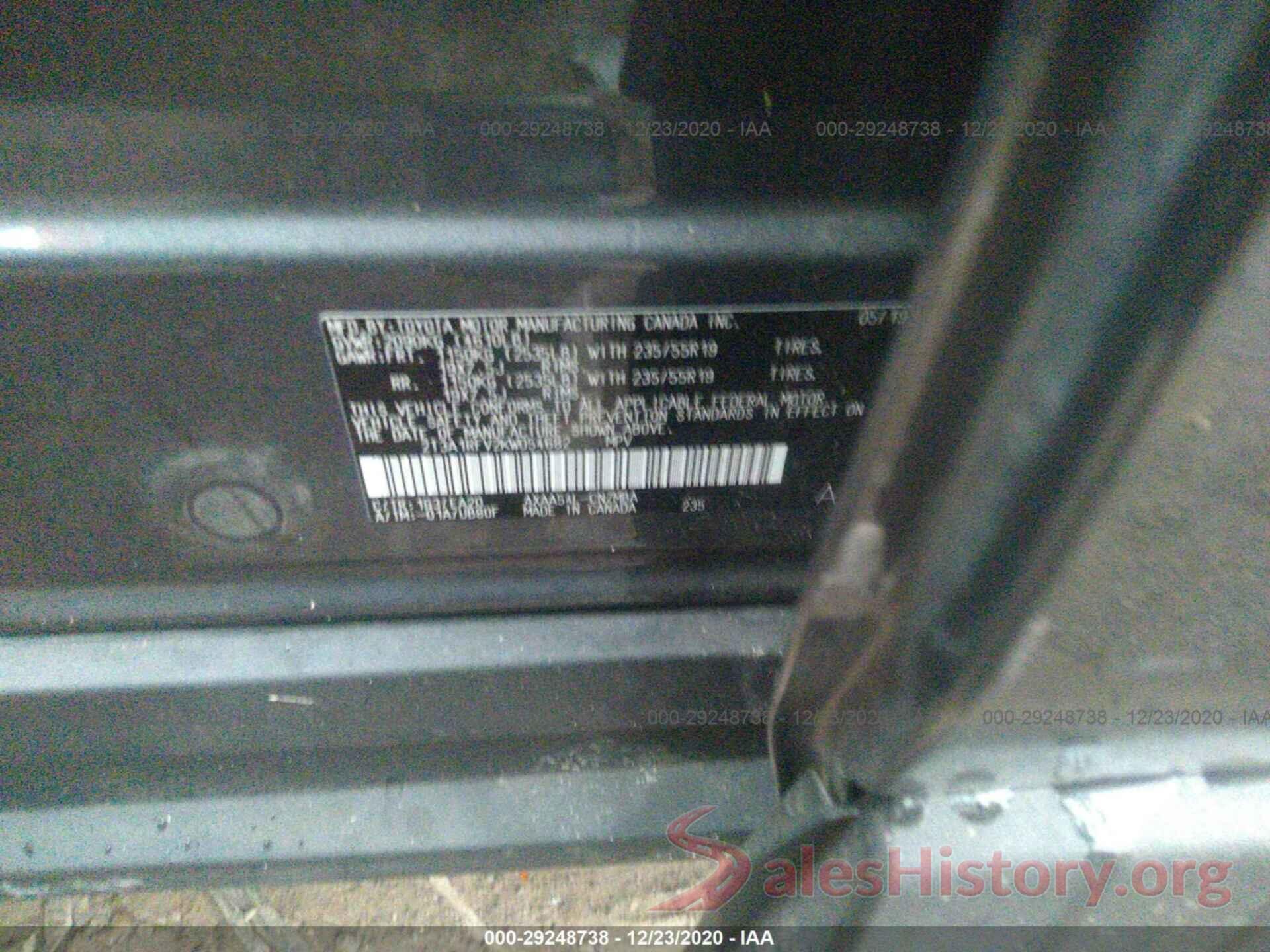 2T3A1RFV2KW054682 2019 TOYOTA RAV4