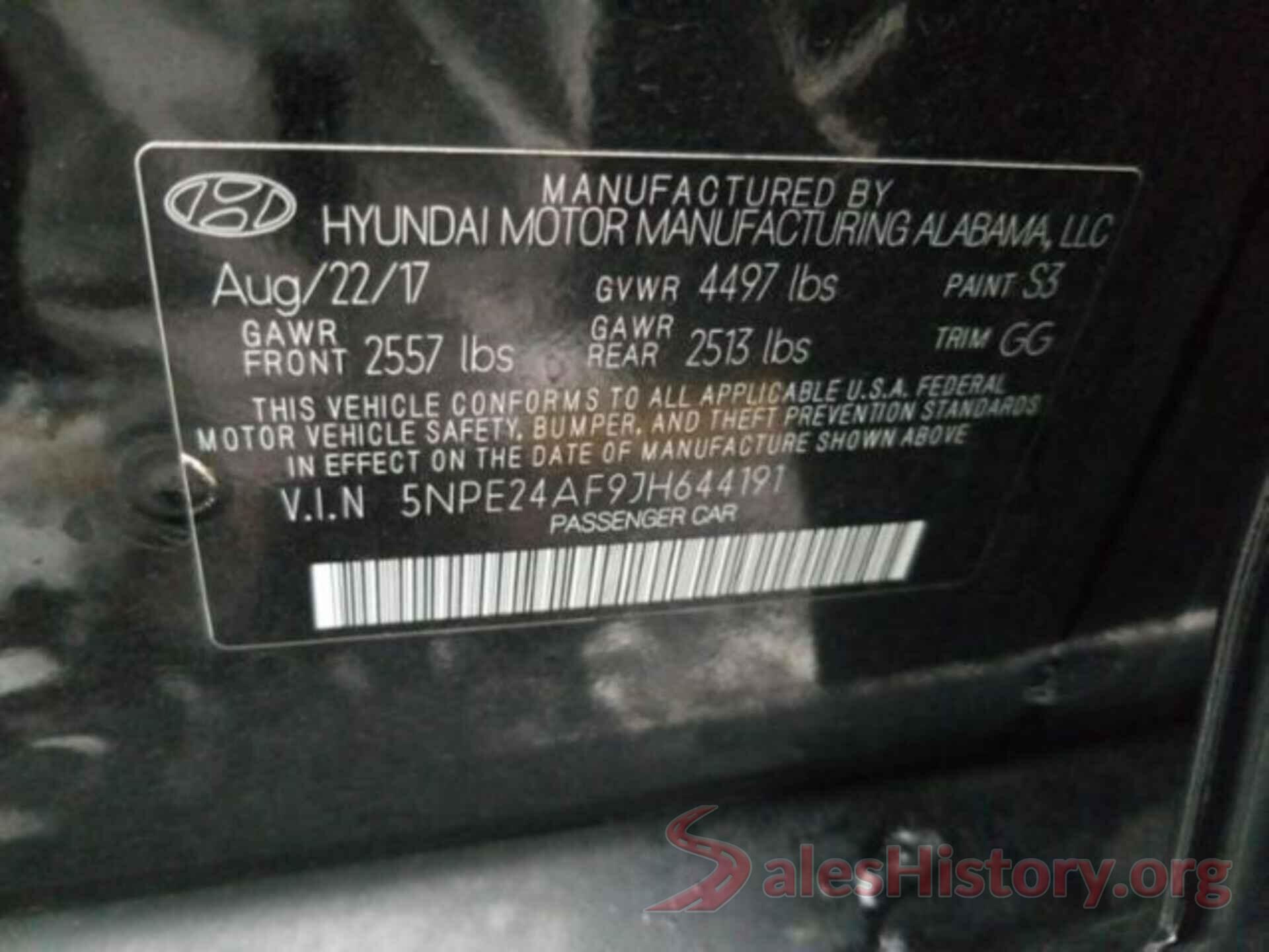 5NPE24AF9JH644191 2018 HYUNDAI SONATA