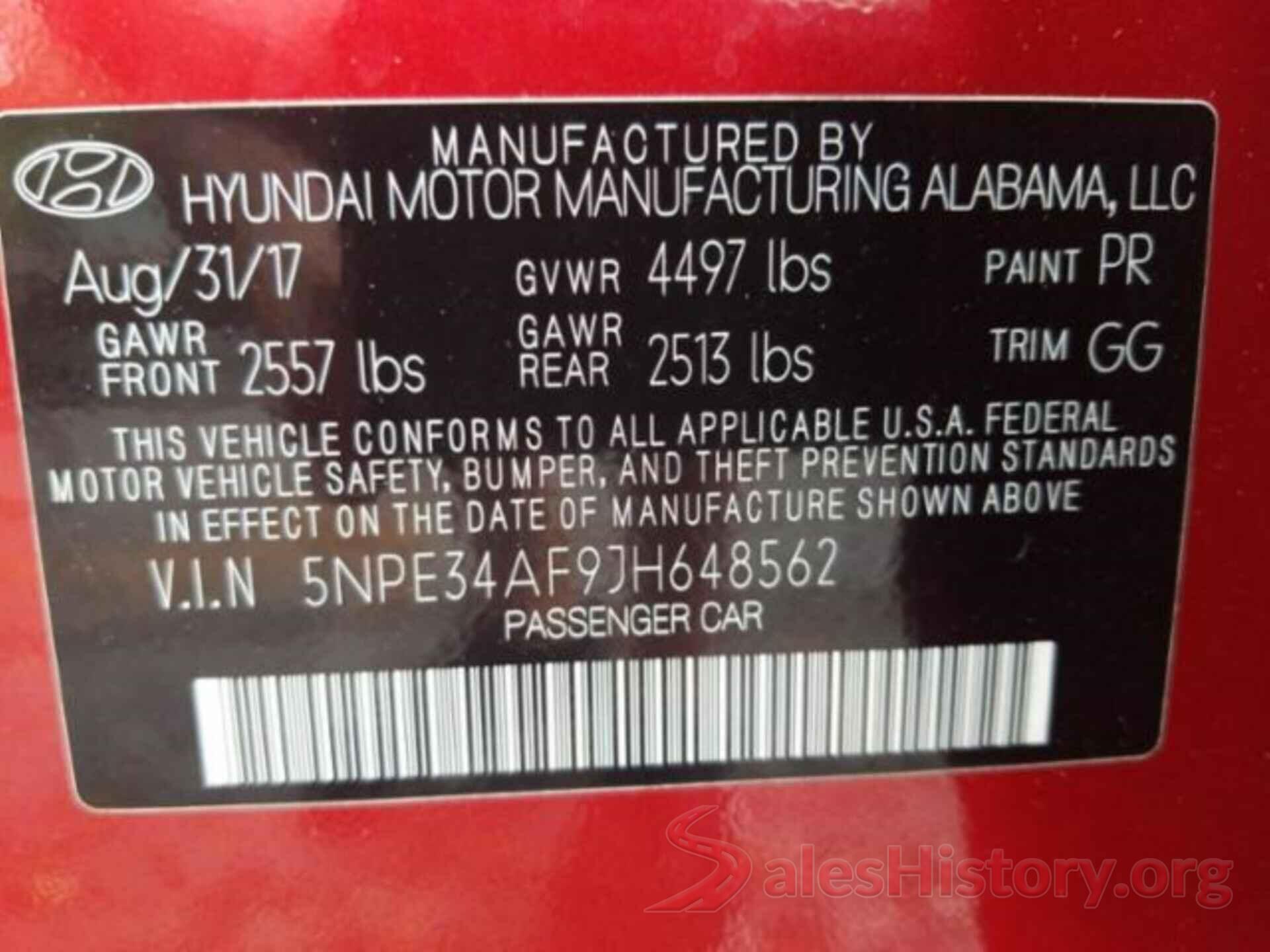 5NPE34AF9JH648562 2018 HYUNDAI SONATA