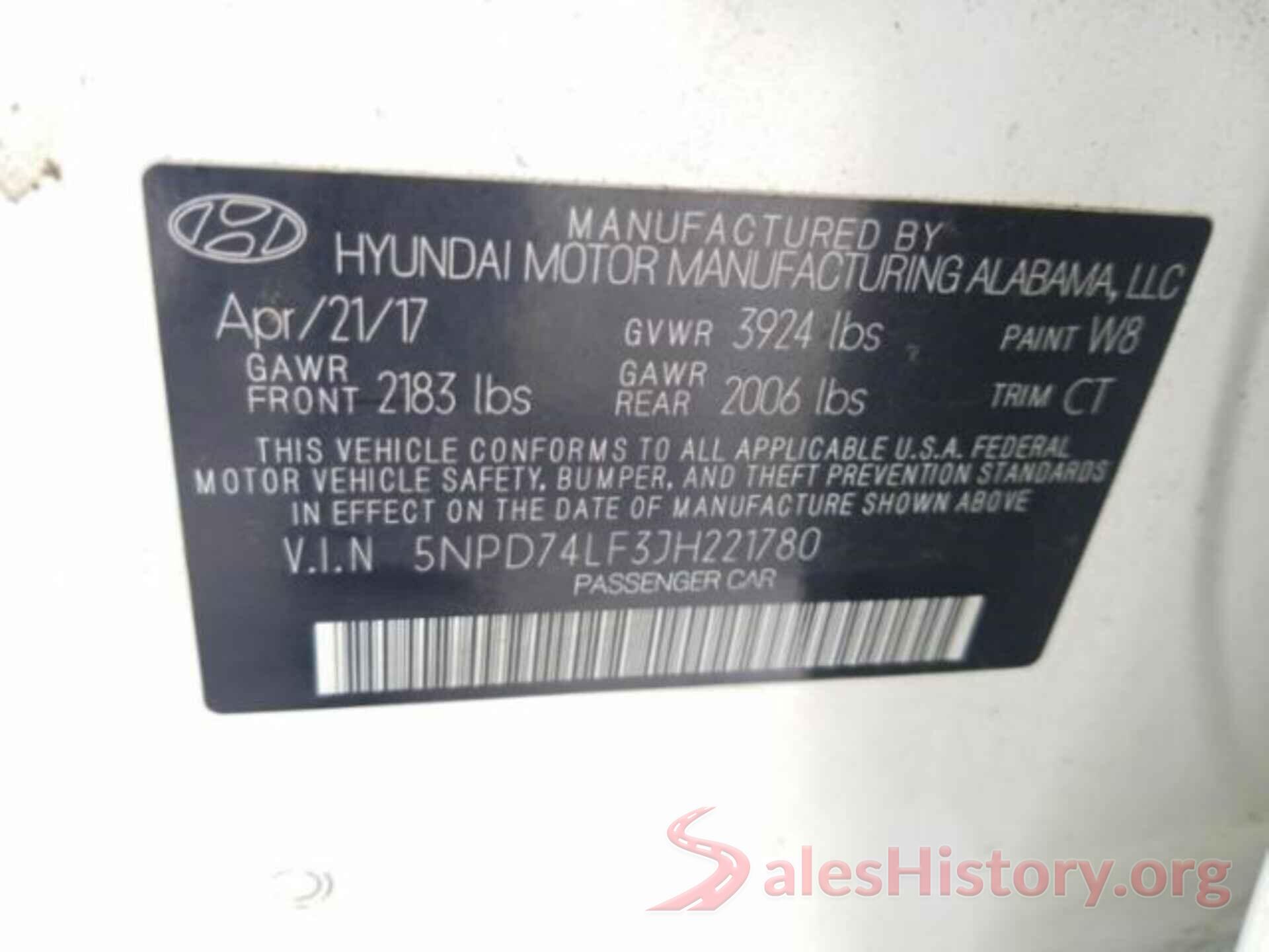 5NPD74LF3JH221780 2018 HYUNDAI ELANTRA