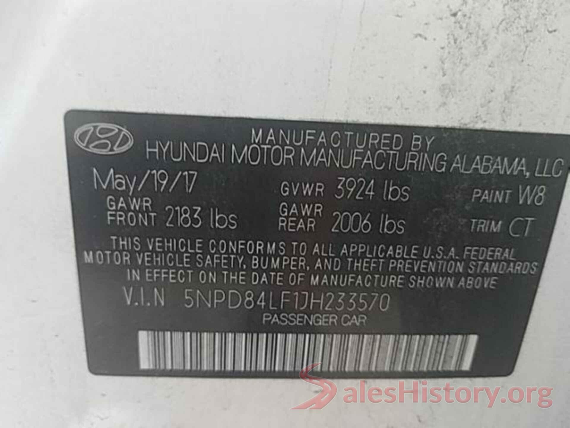 5NPD84LF1JH233570 2018 HYUNDAI ELANTRA