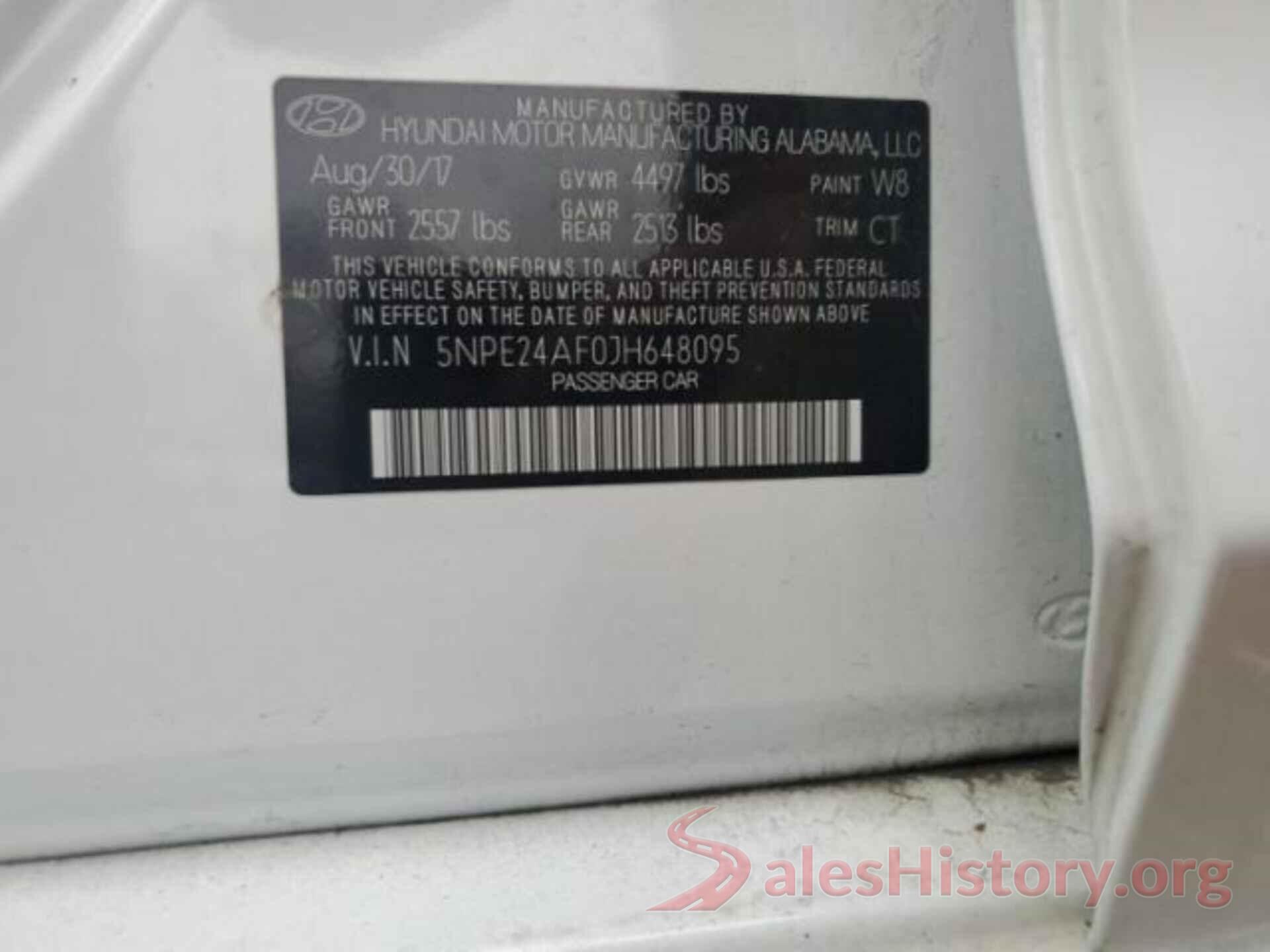 5NPE24AF0JH648095 2018 HYUNDAI SONATA