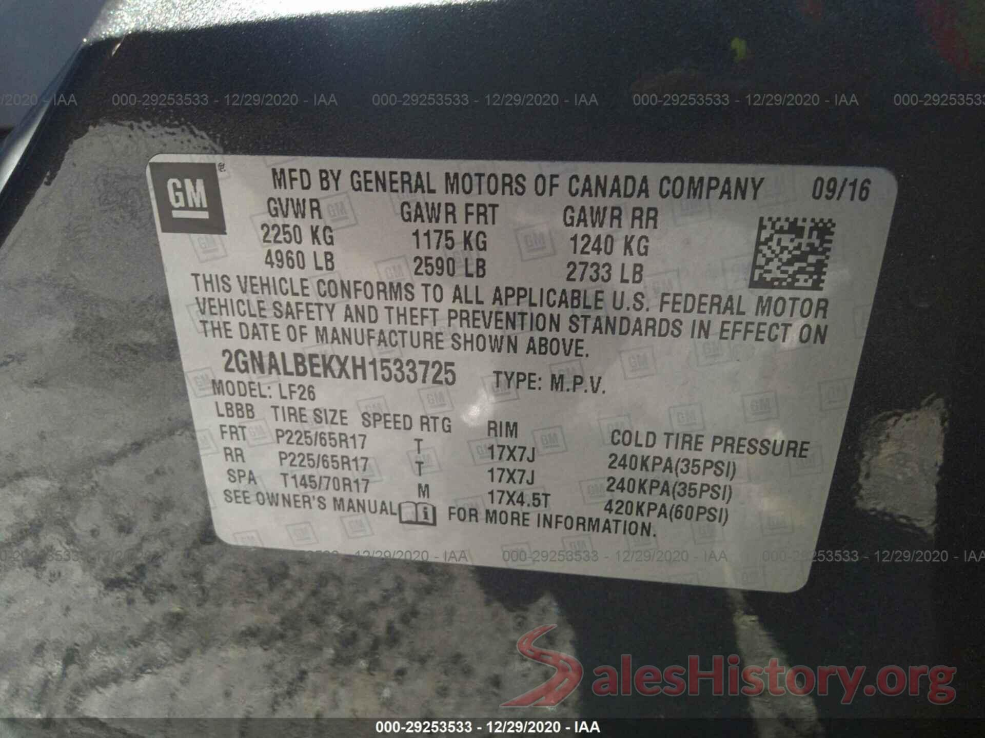 2GNALBEKXH1533725 2017 CHEVROLET EQUINOX