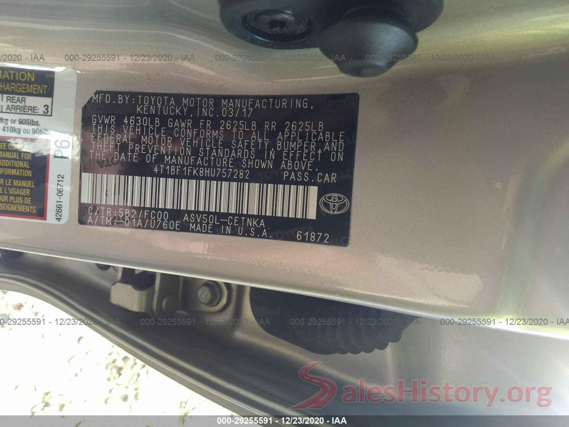 4T1BF1FK8HU757282 2017 TOYOTA CAMRY