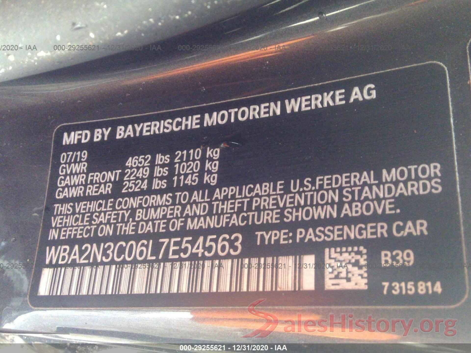 WBA2N3C06L7E54563 2020 BMW 2 SERIES