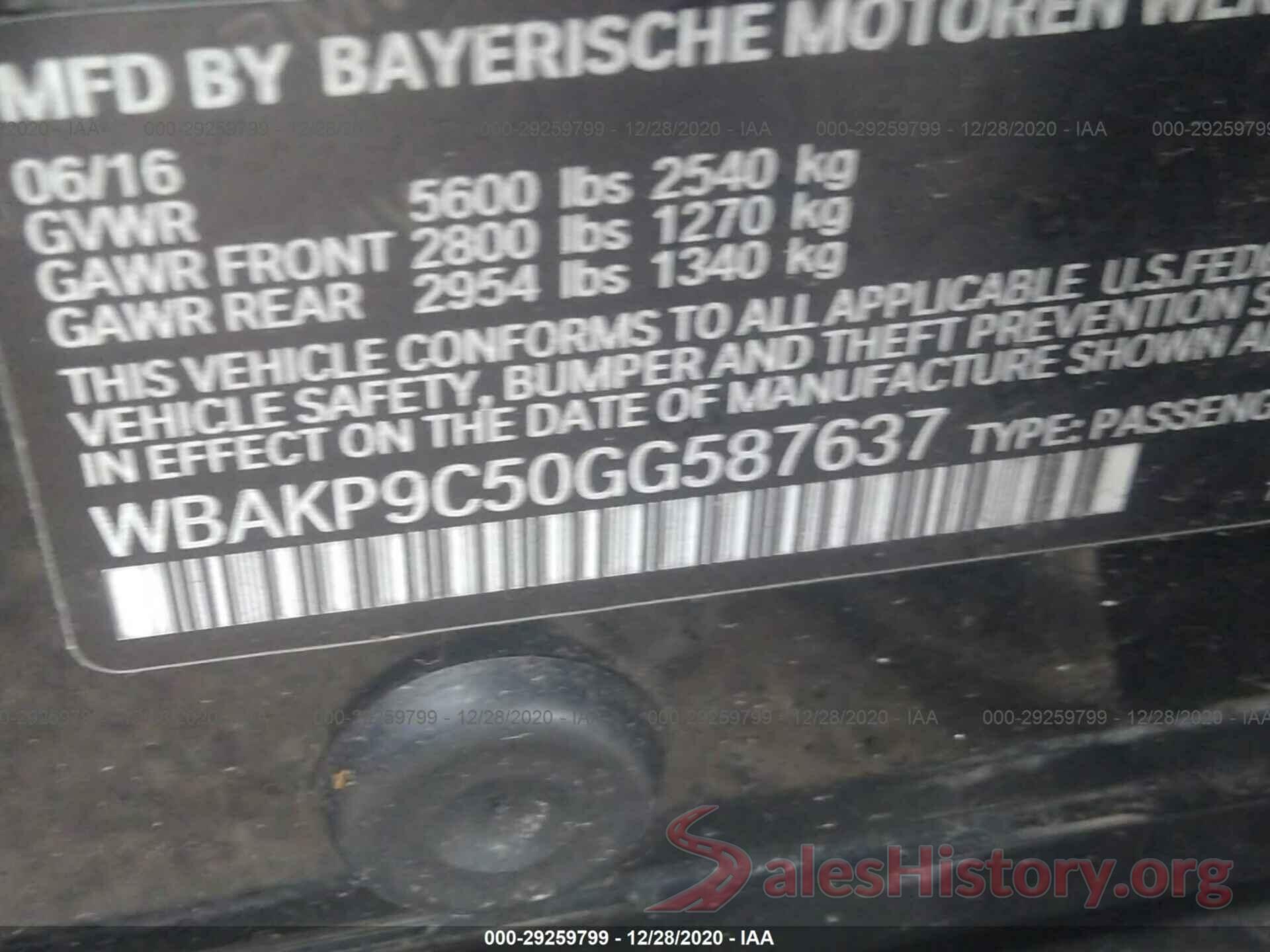 WBAKP9C50GG587637 2016 BMW 5 SERIES