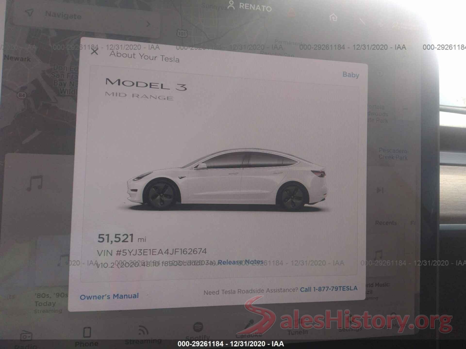 5YJ3E1EA4JF162674 2018 TESLA MODEL 3