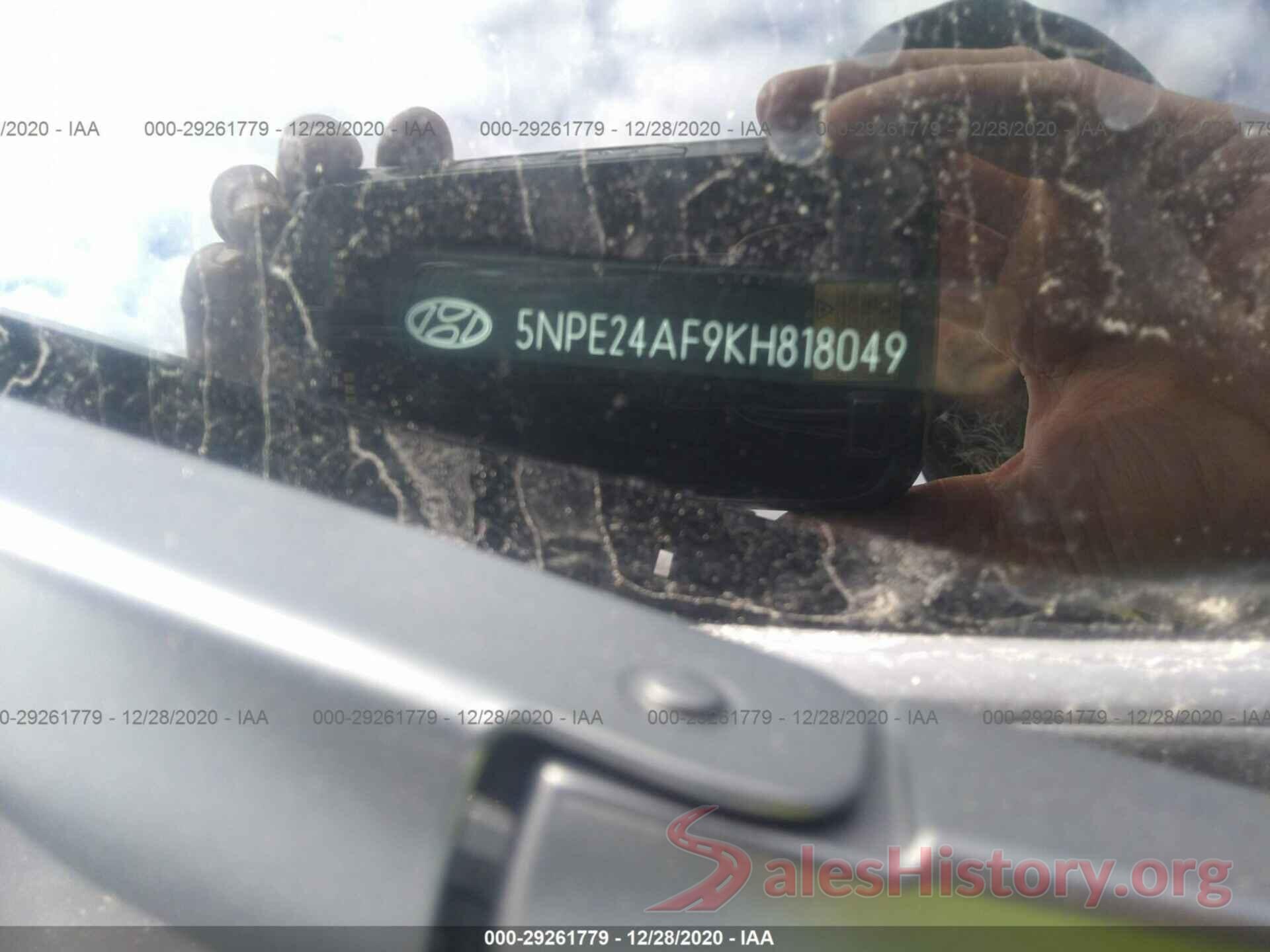 5NPE24AF9KH818049 2019 HYUNDAI SONATA