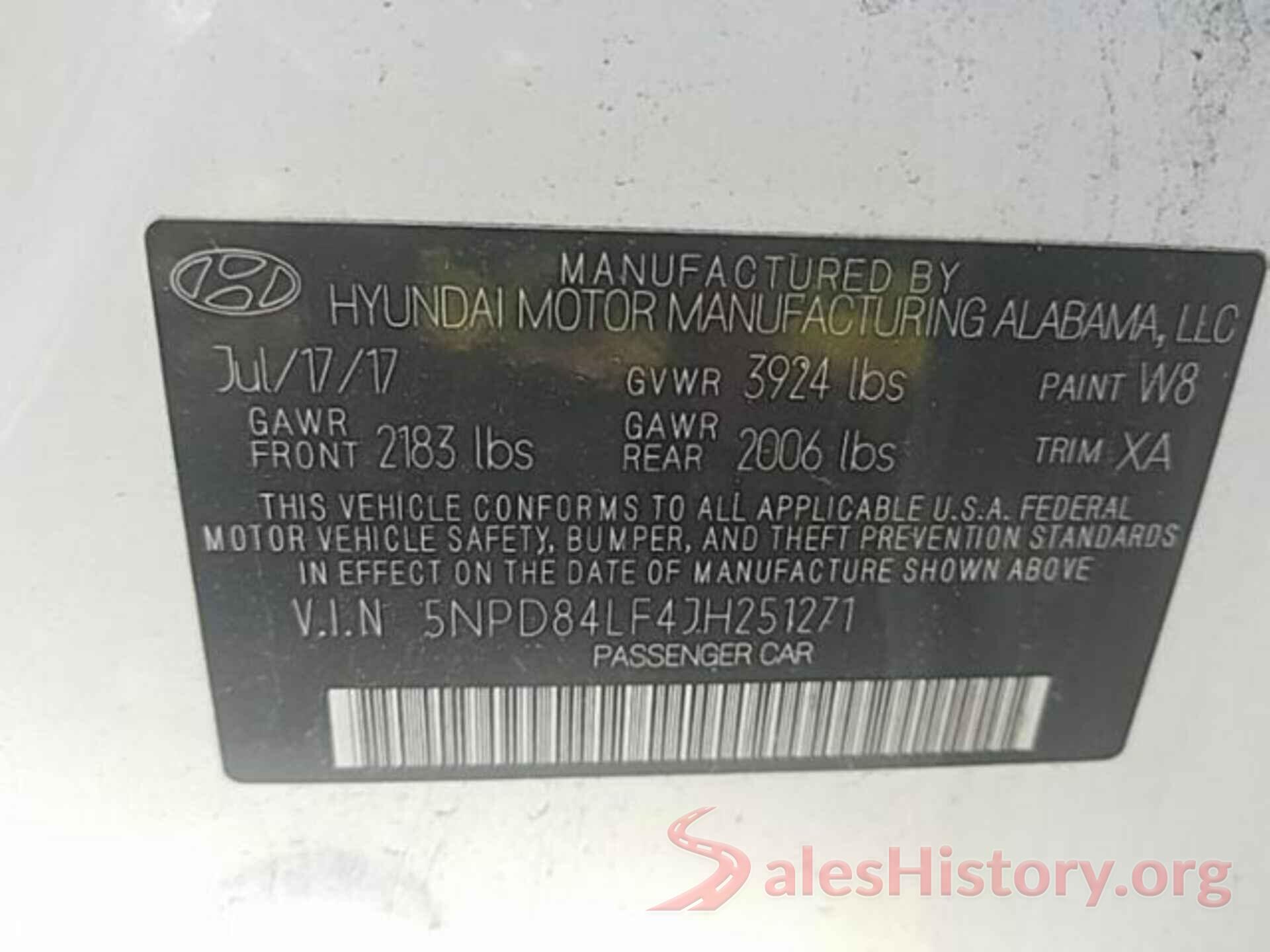 5NPD84LF4JH251271 2018 HYUNDAI ELANTRA