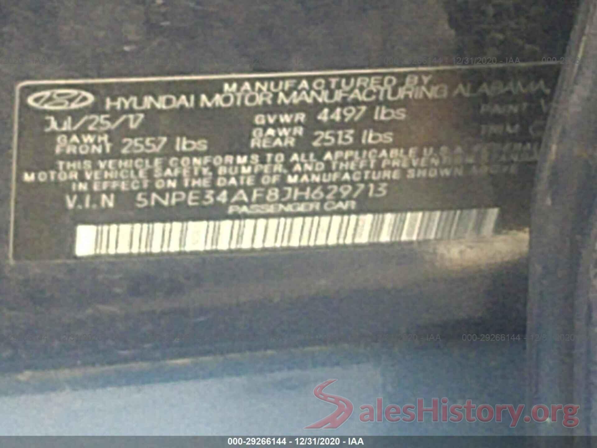 5NPE34AF8JH629713 2018 HYUNDAI SONATA